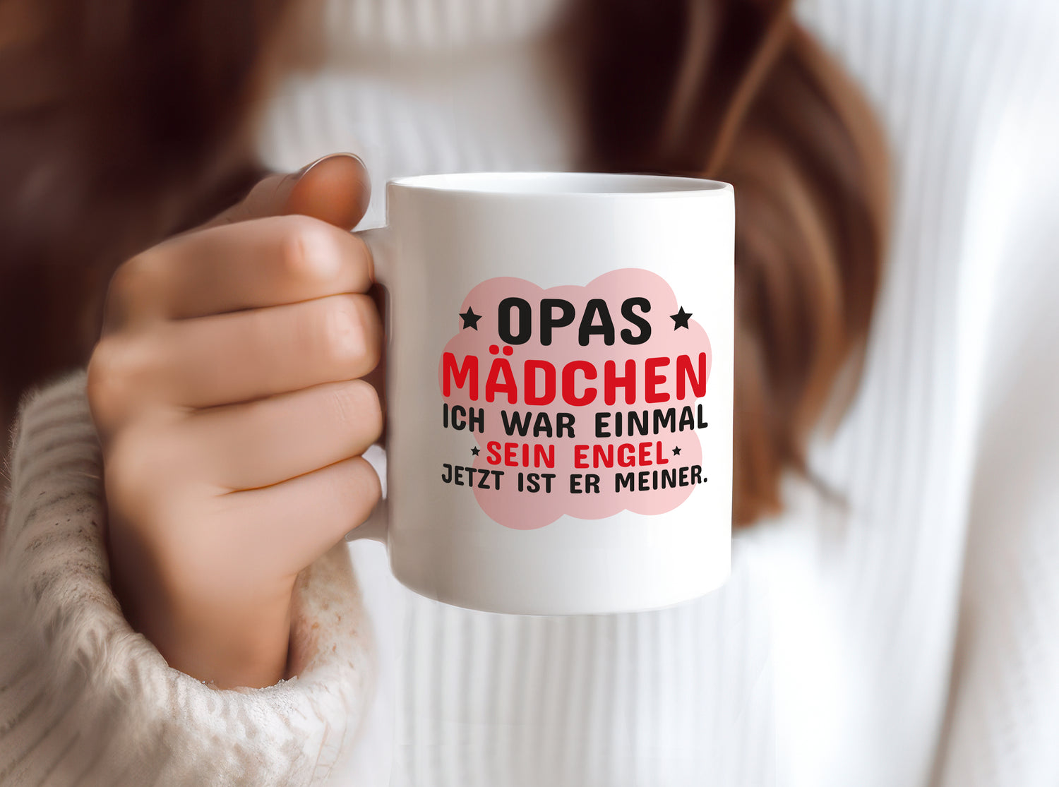 Opas Mädchen | Trauer Tasse | Abschied | Enkelin - Tasse Weiß - Kaffeetasse / Geschenk / Familie