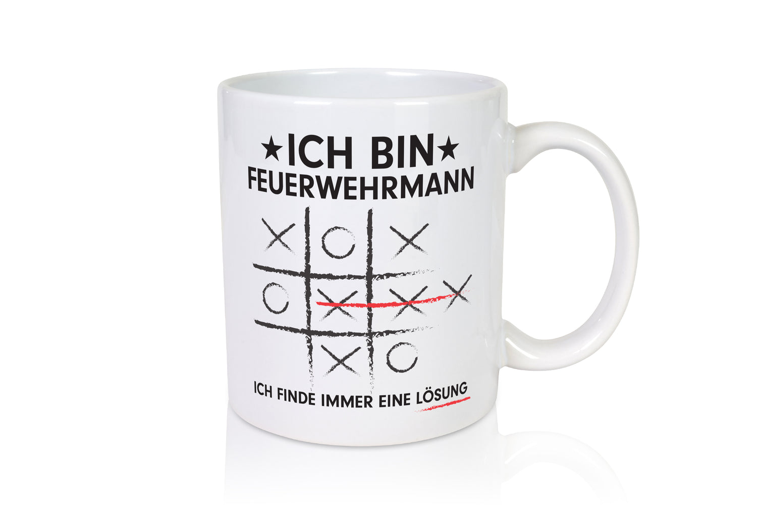 Lösung Finden: Feuerwehrmann | Feuerwehr - Tasse Weiß - Kaffeetasse / Geschenk / Familie