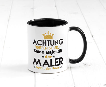 Seine Majestät Maler | Malerei Tasse Weiß - Schwarz - Kaffeetasse / Geschenk / Familie