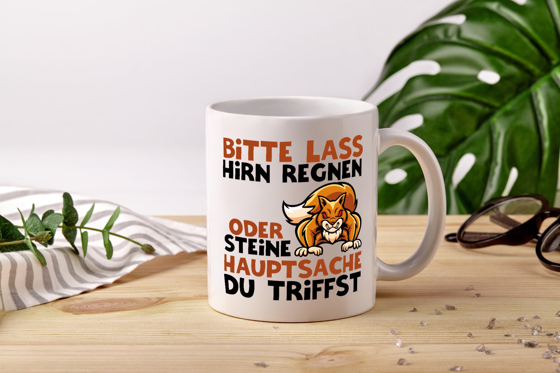 Hirn regen lassen - Tasse Weiß - Kaffeetasse / Geschenk / Familie