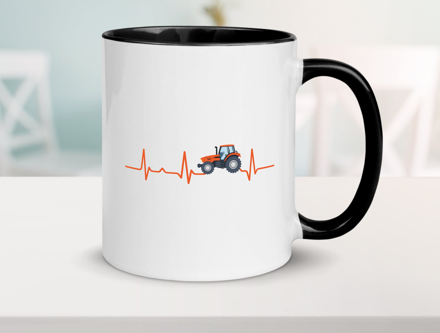 Trekker Liebe | Traktor | Bauer | Bauernhof | Landwirt Tasse Weiß - Schwarz - Kaffeetasse / Geschenk / Familie