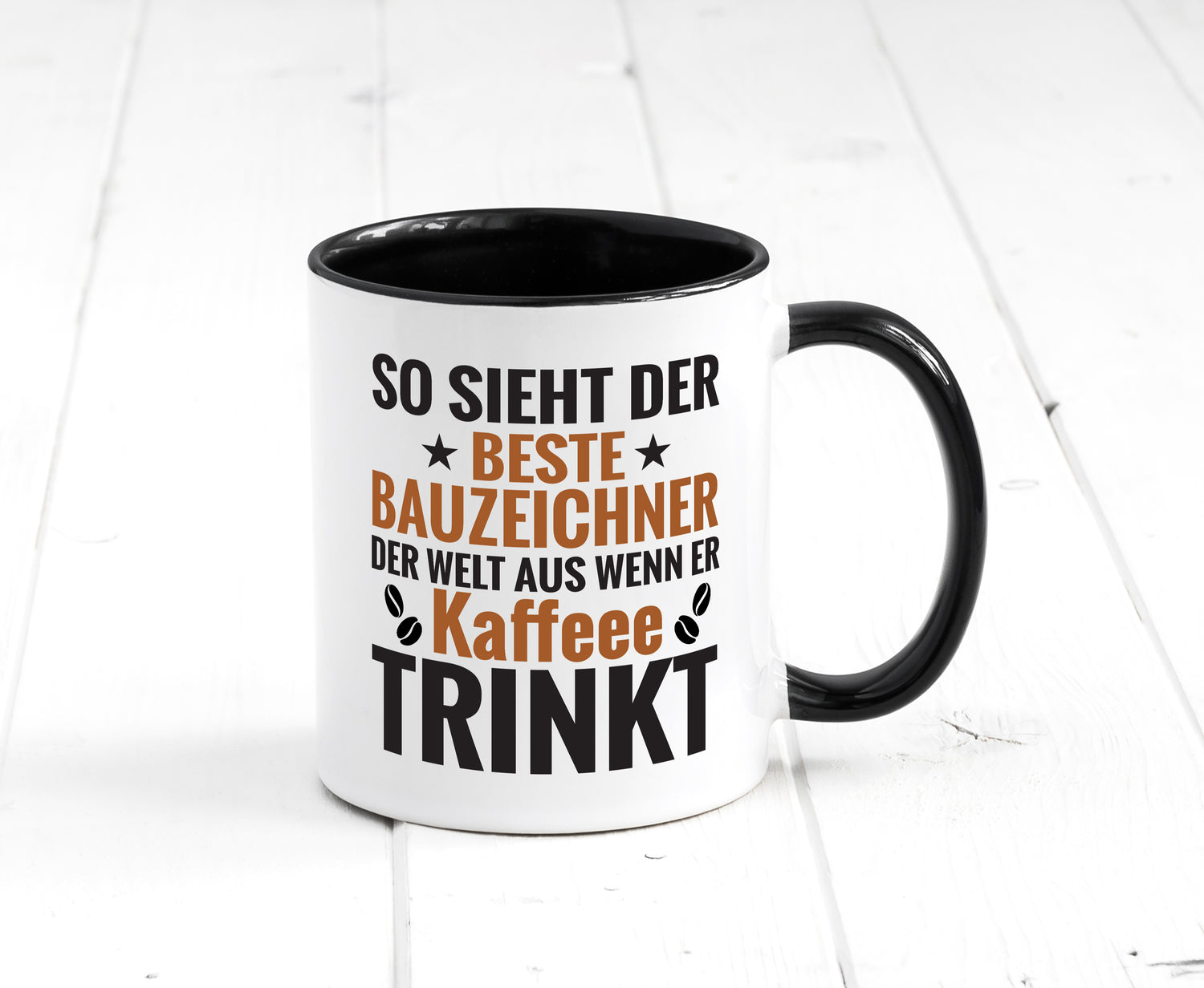 Kaffee Trink: Bauzeichner | Zeichner Tasse Weiß - Schwarz - Kaffeetasse / Geschenk / Familie