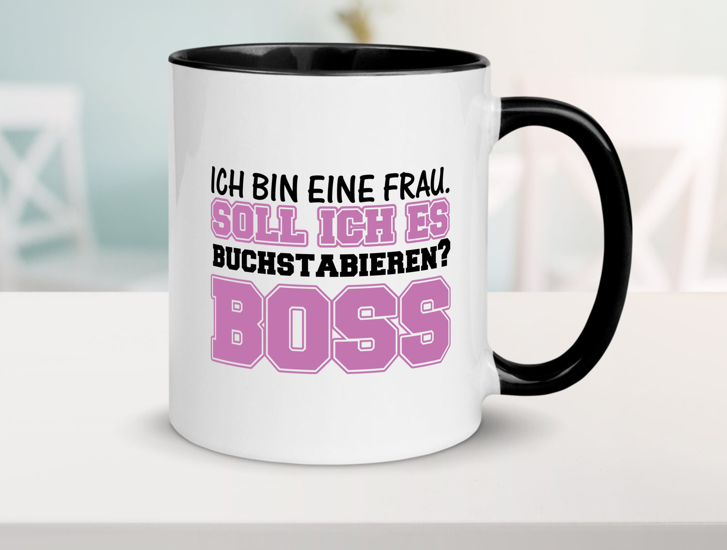 Ich bin der Boss Tasse Weiß - Schwarz - Kaffeetasse / Geschenk / Familie