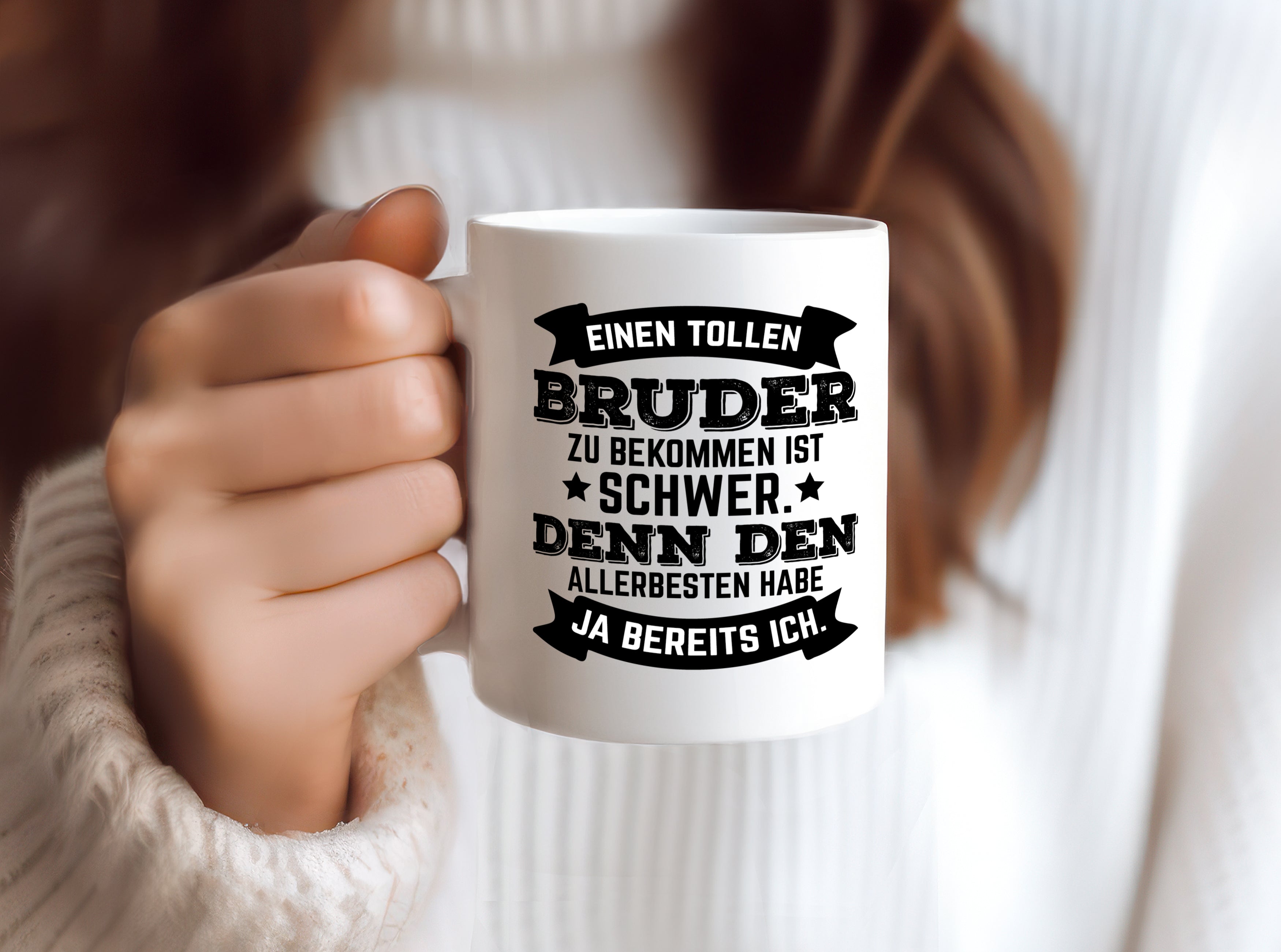 Allerbester Bruder | Geschwister Tasse | schöner Spruch - Tasse Weiß - Kaffeetasse / Geschenk / Familie