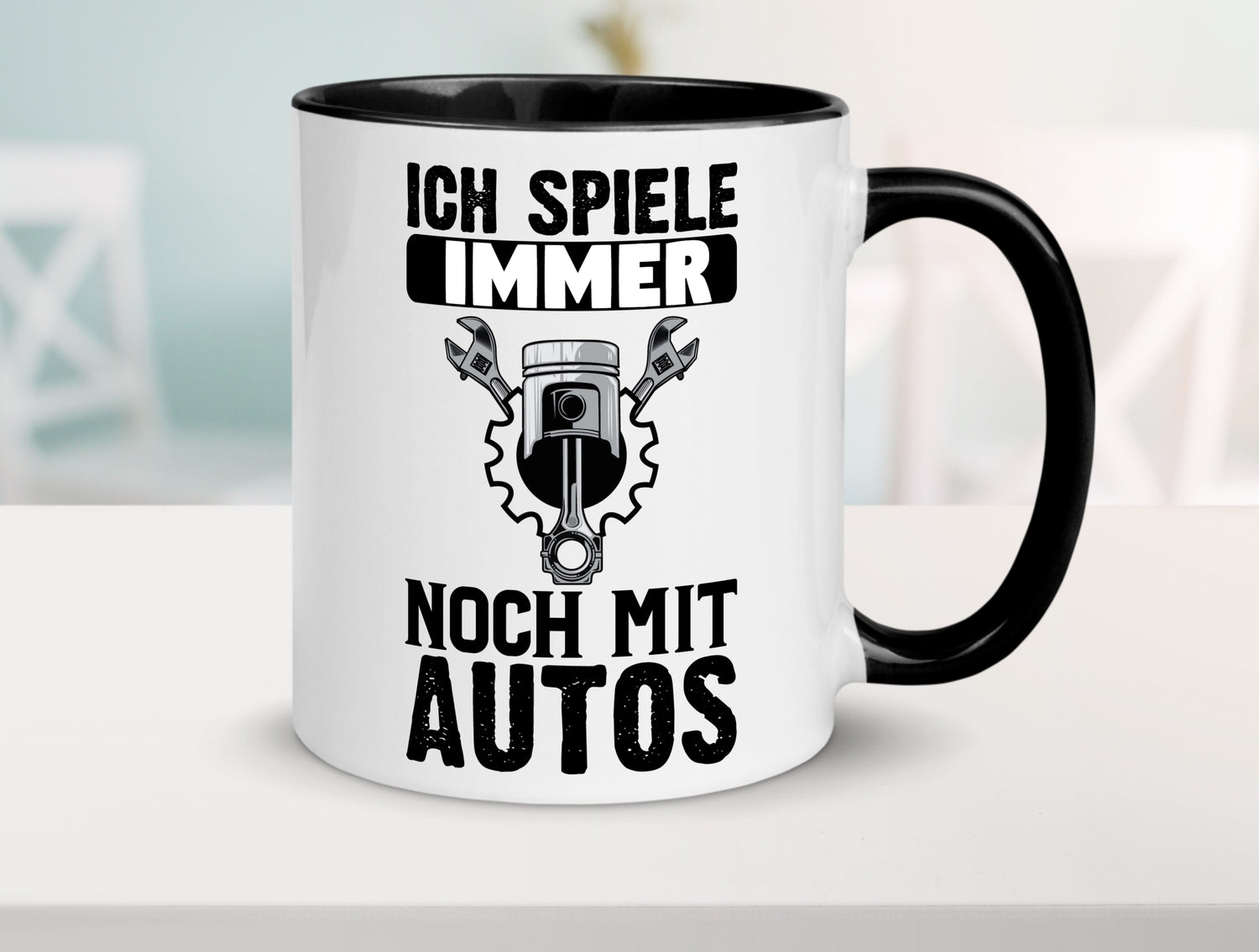 Autoschrauber Tasse | Mechaniker Humor | KFZ Spruch Tasse Weiß - Schwarz - Kaffeetasse / Geschenk / Familie