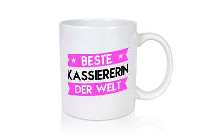 Beste Kassiererin - Tasse Weiß - Kaffeetasse / Geschenk / Familie