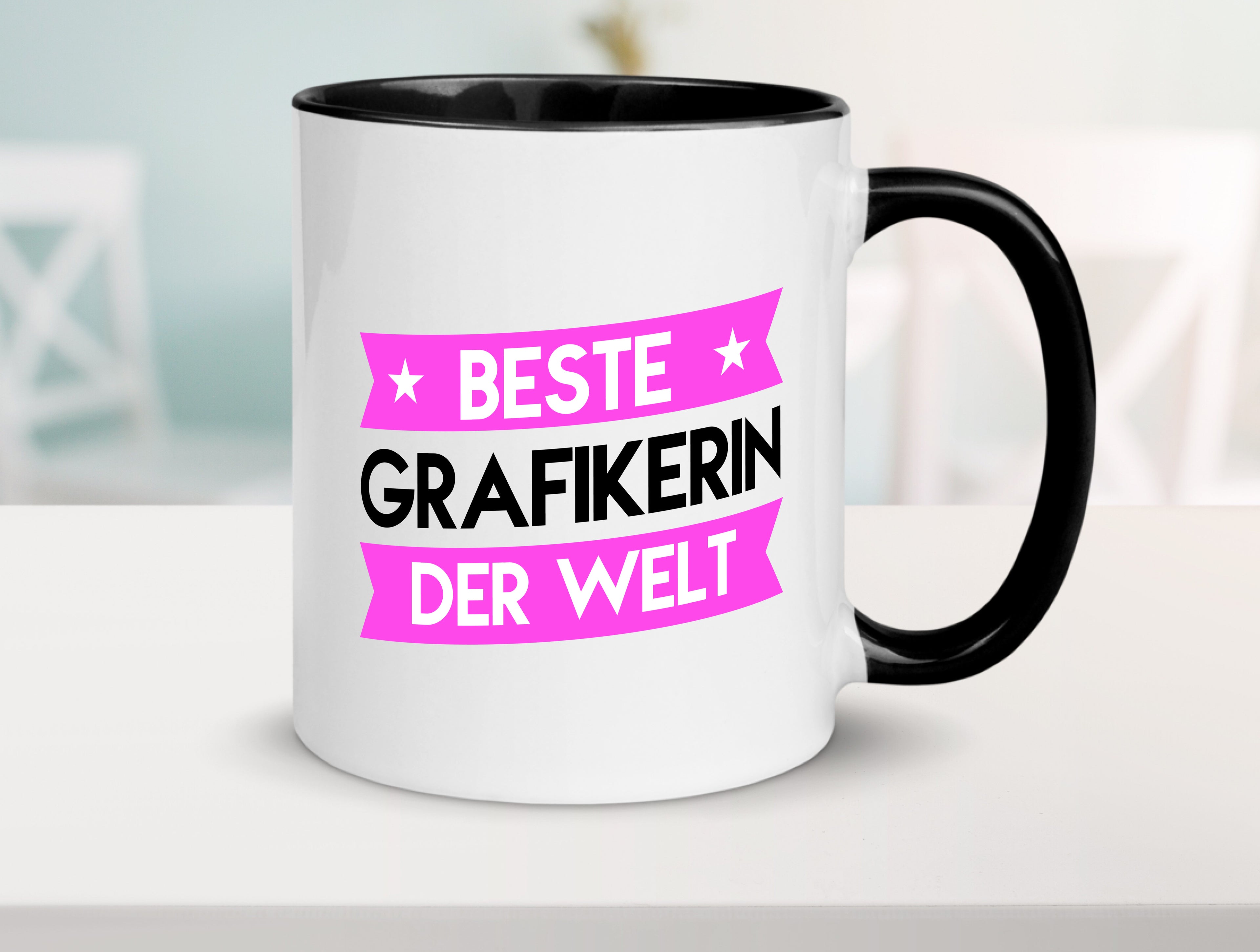 Beste Grafikerin | Grafik Design | Grafikdesign Tasse Weiß - Schwarz - Kaffeetasse / Geschenk / Familie