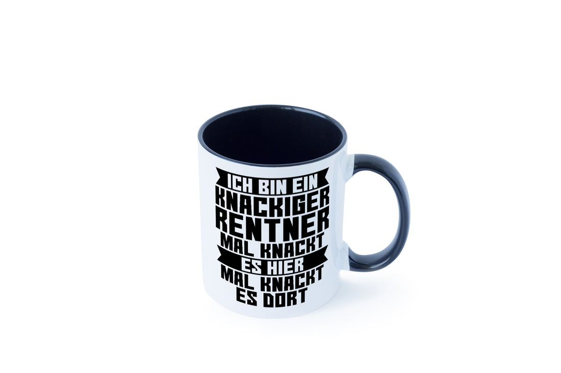 Ein knackiger Rentner | Ruhestand | Ruhegenuss Tasse Weiß - Schwarz - Kaffeetasse / Geschenk / Familie