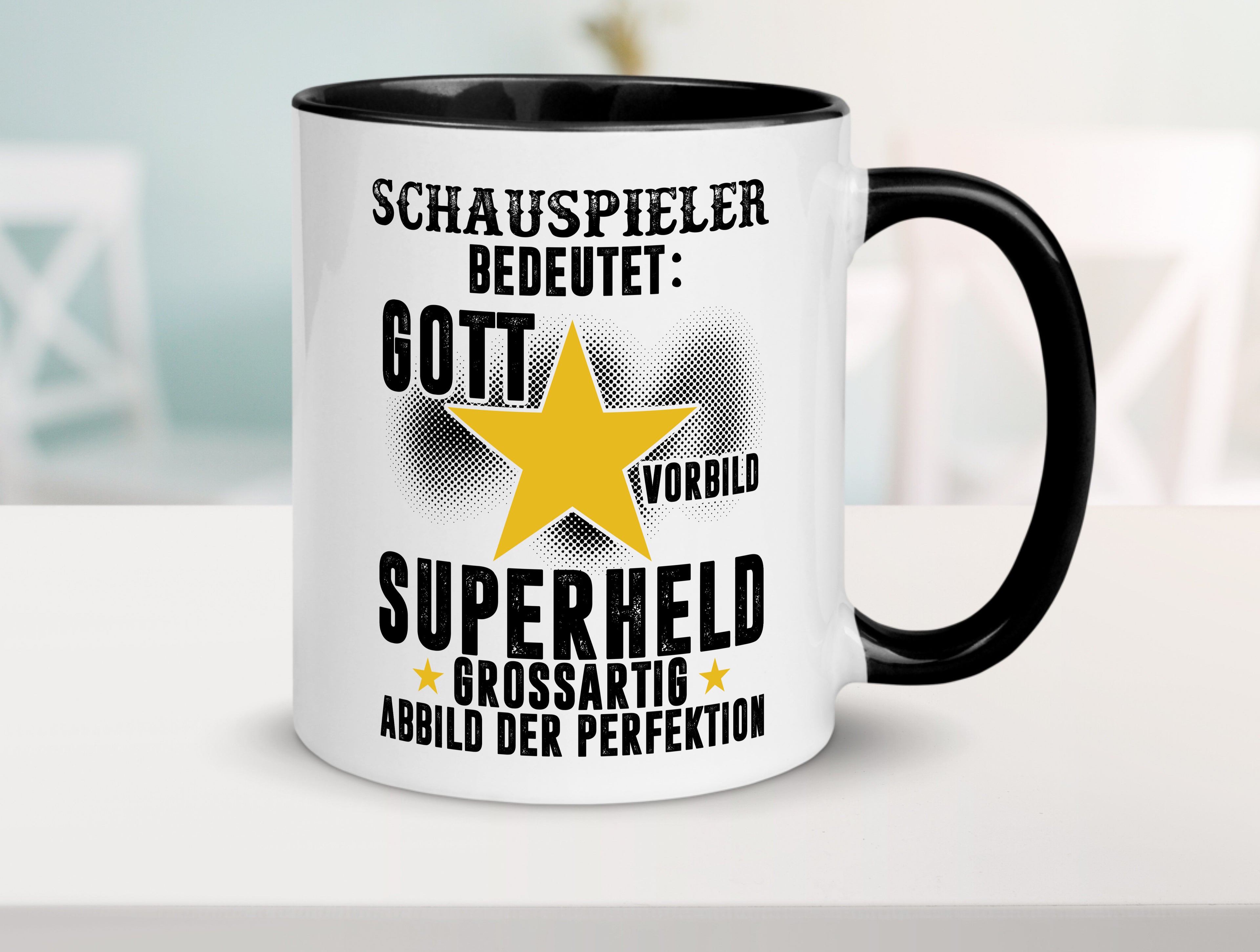 Bedeutung von Schauspieler | Theater Tasse Weiß - Schwarz - Kaffeetasse / Geschenk / Familie