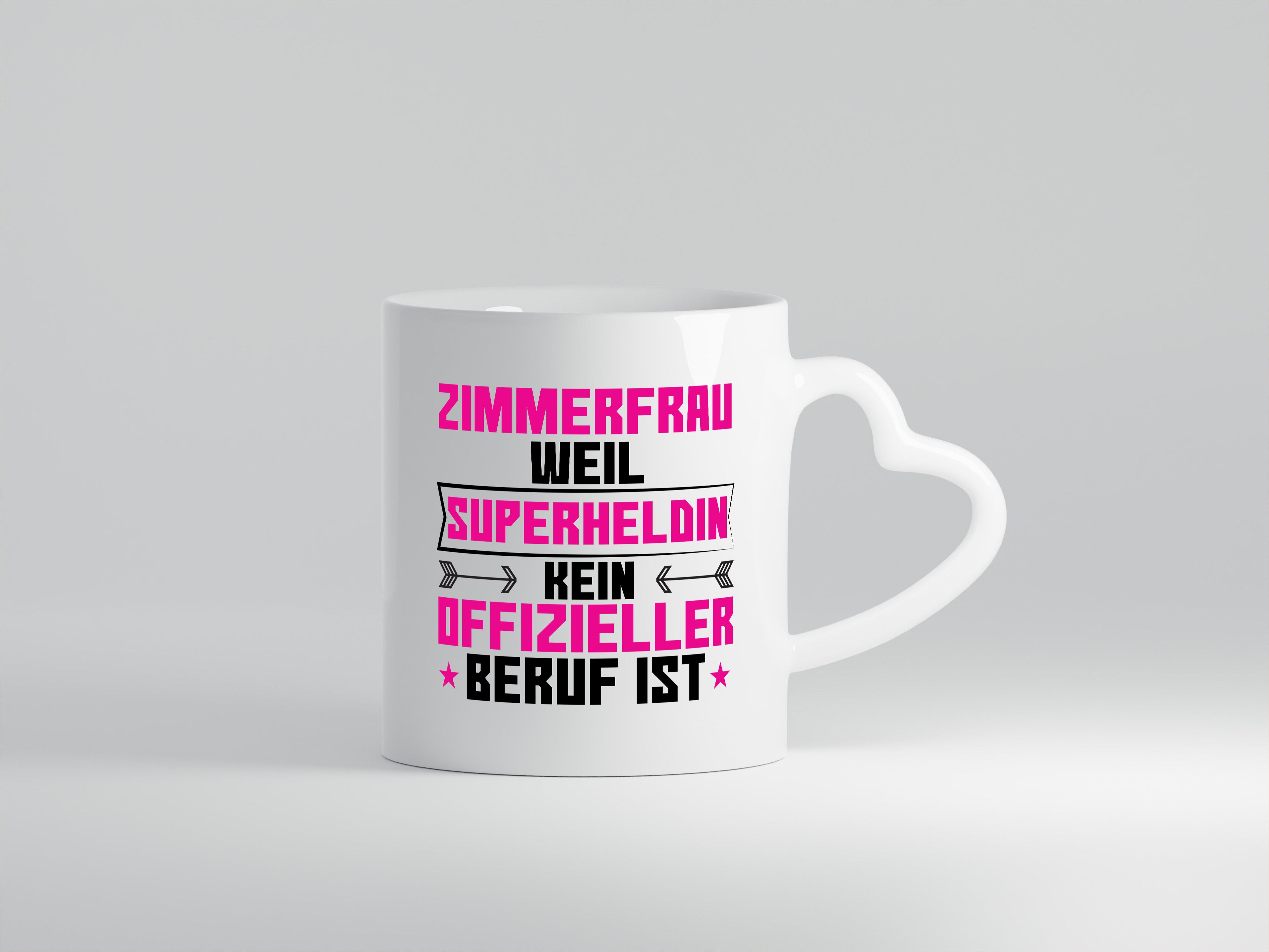 Superheldin Zimmerfrau| Holzbau | Handwerkerin - Herzhenkel Tasse - Kaffeetasse / Geschenk / Familie