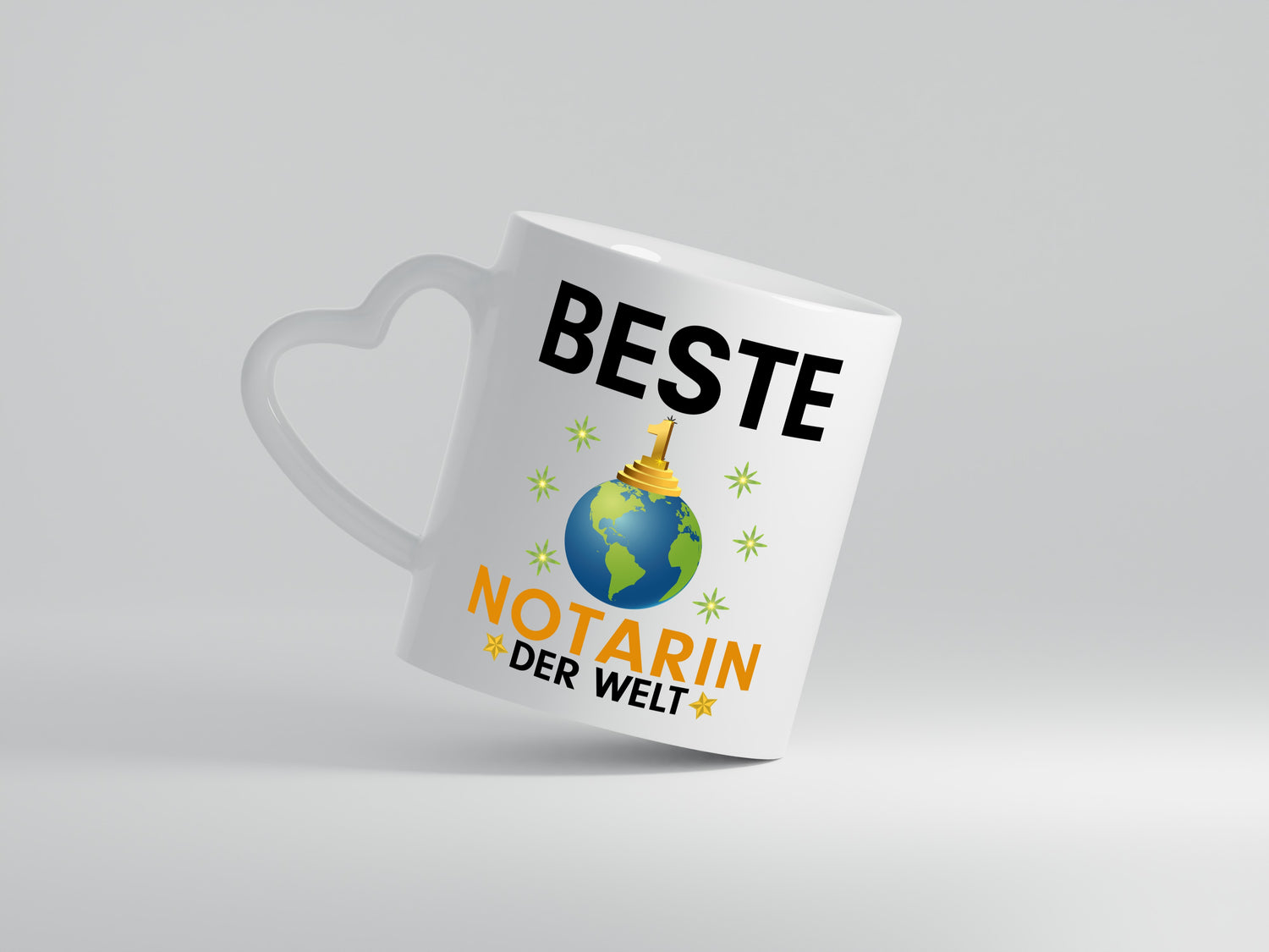 Welt Beste Notarin | Juristin - Herzhenkel Tasse - Kaffeetasse / Geschenk / Familie