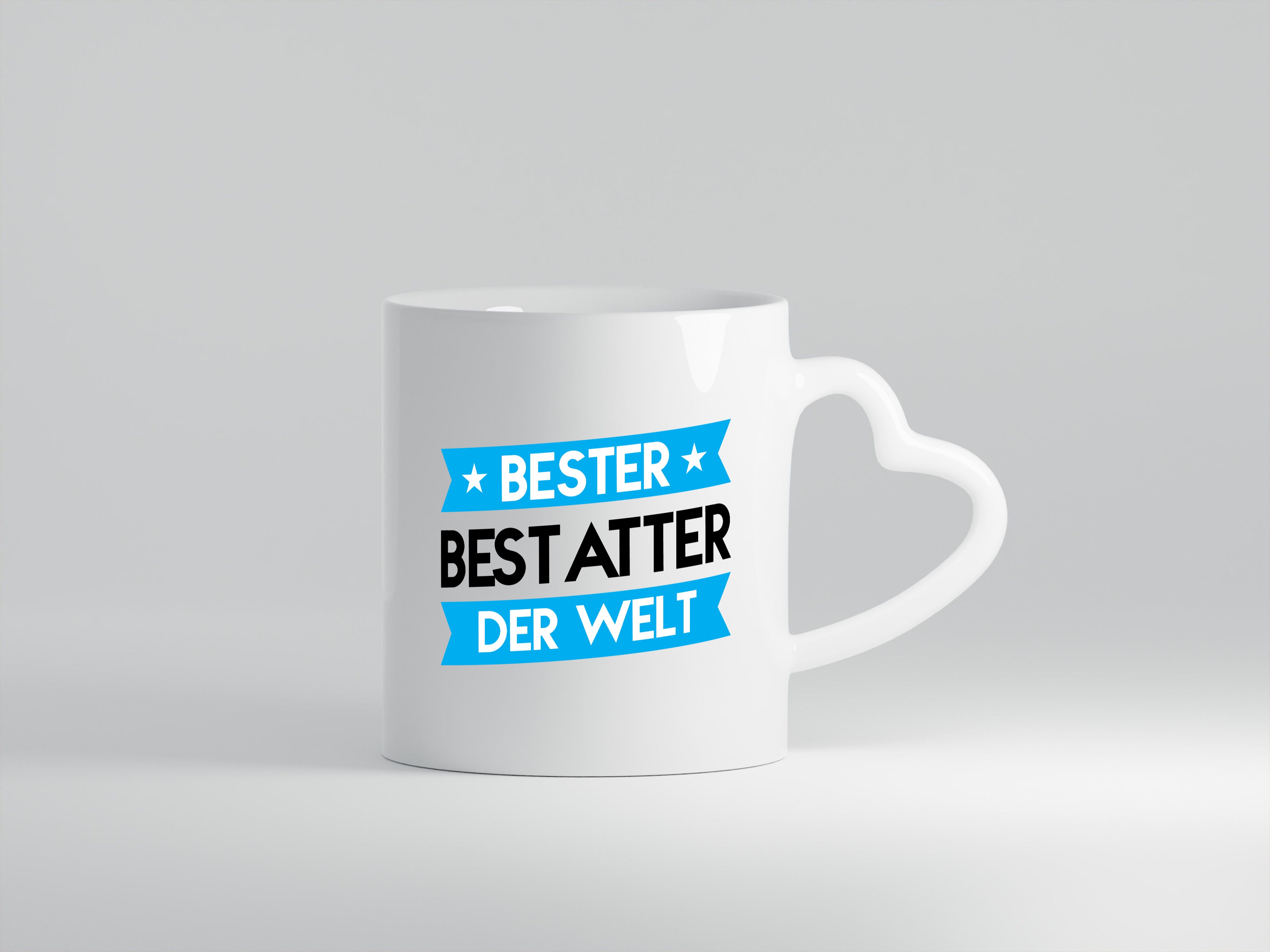 Bester Bestatter | Bestattung | Totengräber - Herzhenkel Tasse - Kaffeetasse / Geschenk / Familie