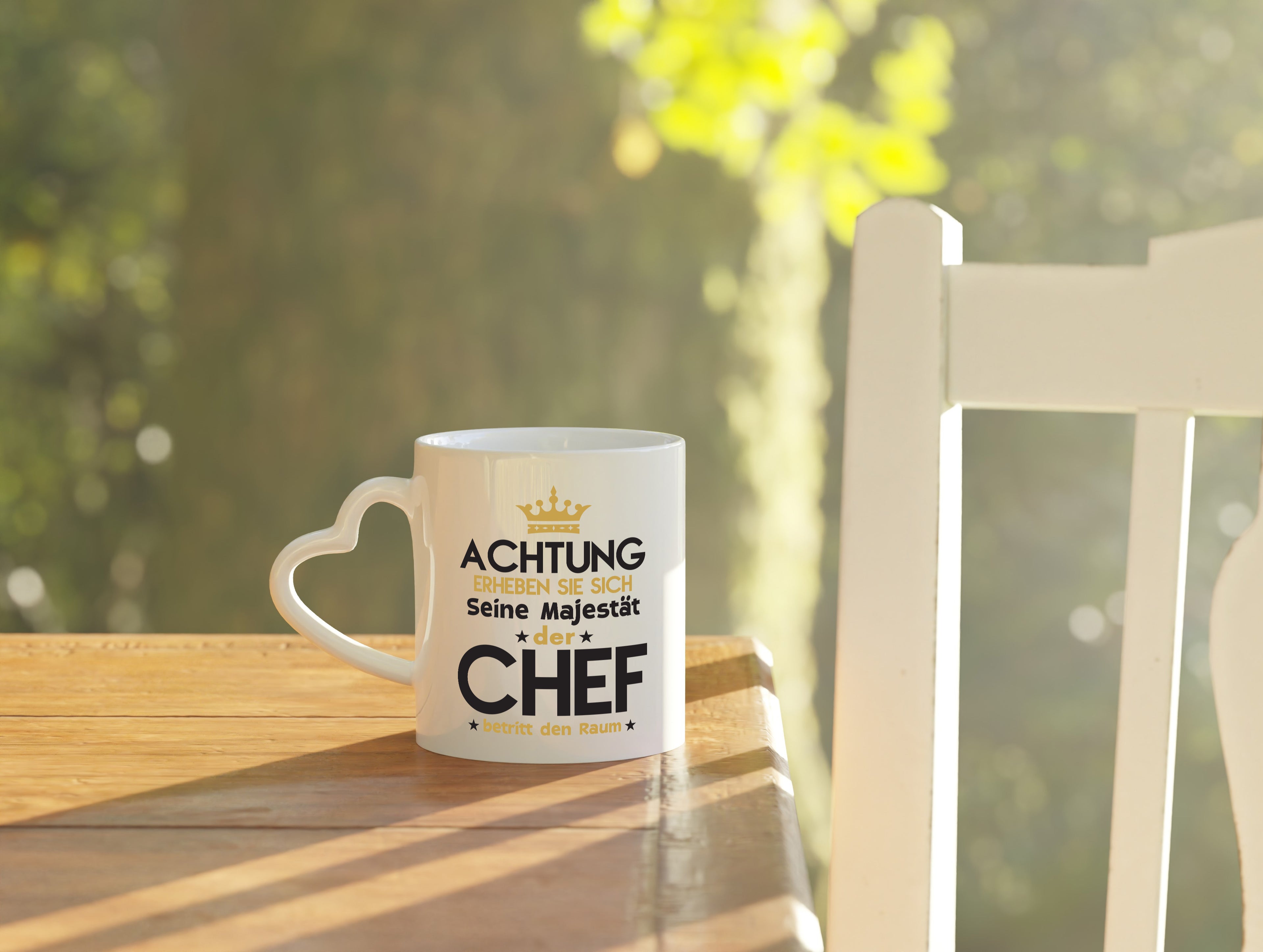 Seine Majestät Chef | Führungskraft | Vorgesetzter - Herzhenkel Tasse - Kaffeetasse / Geschenk / Familie