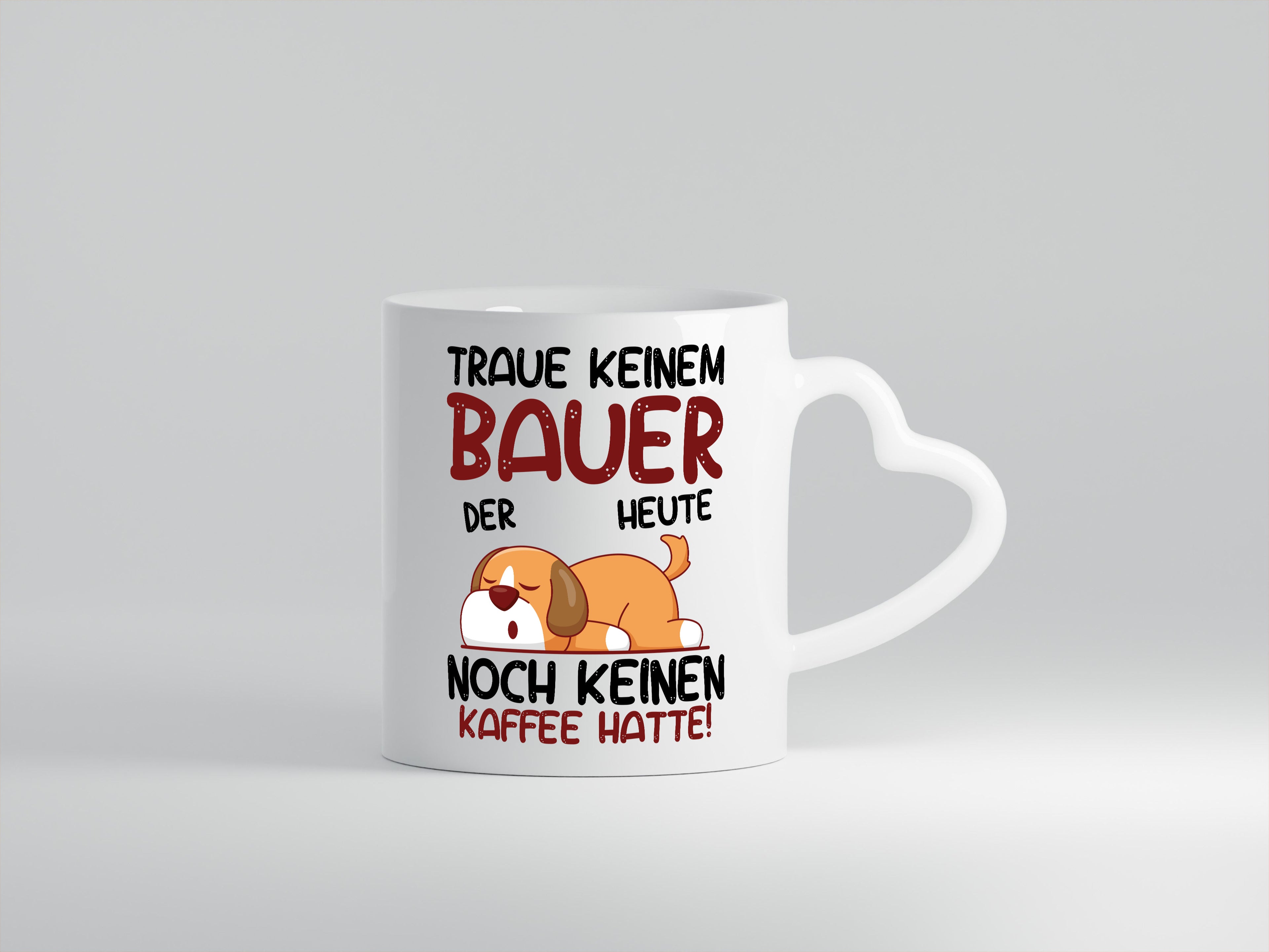 Traue keinem Bauer | Bauernhof | Landwirtschaft - Herzhenkel Tasse - Kaffeetasse / Geschenk / Familie