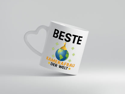 Welt Beste Kamerafrau | Kamera - Herzhenkel Tasse - Kaffeetasse / Geschenk / Familie