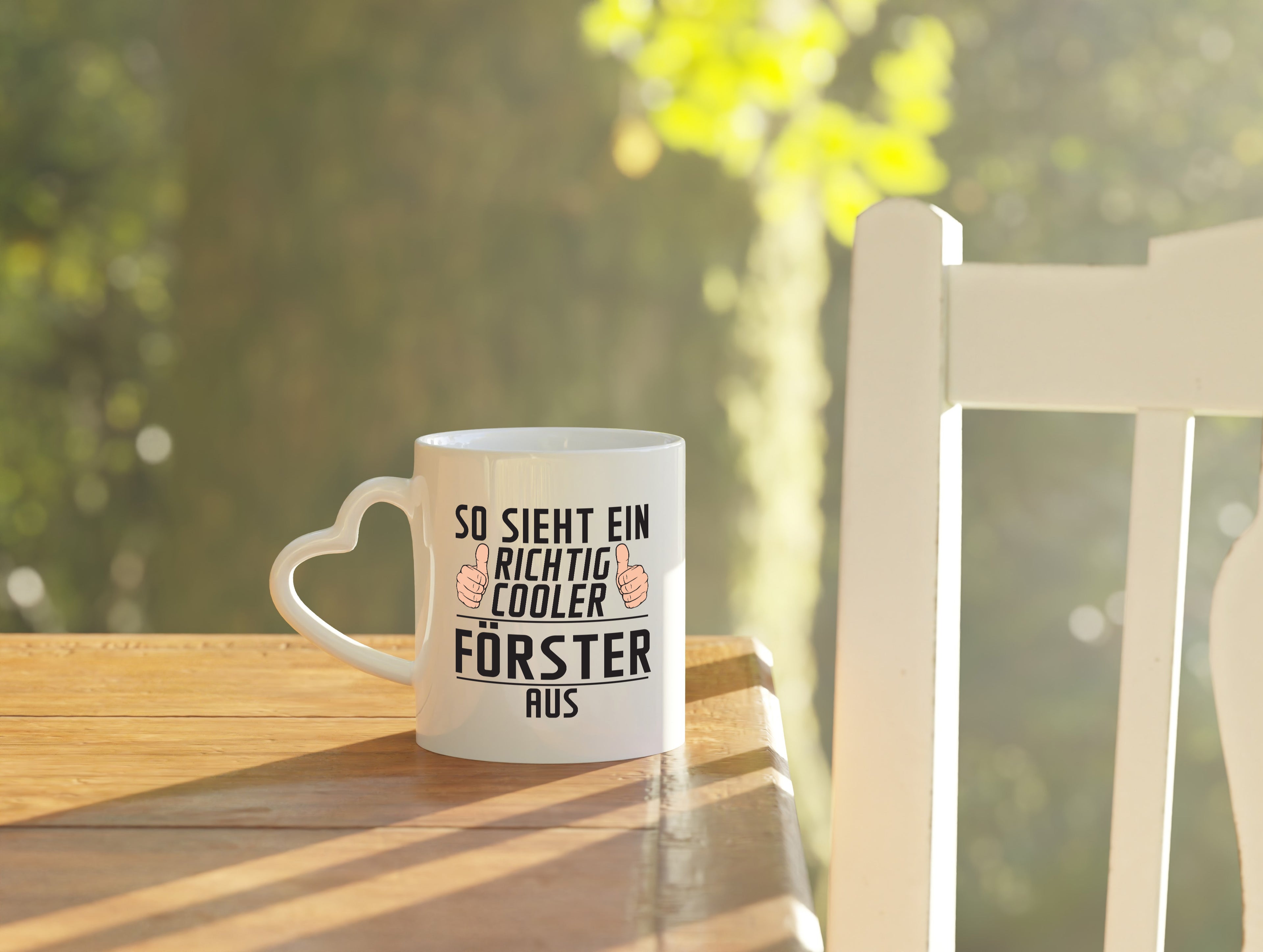 Richtig Cooler Förster | Forst Arbeit - Herzhenkel Tasse - Kaffeetasse / Geschenk / Familie