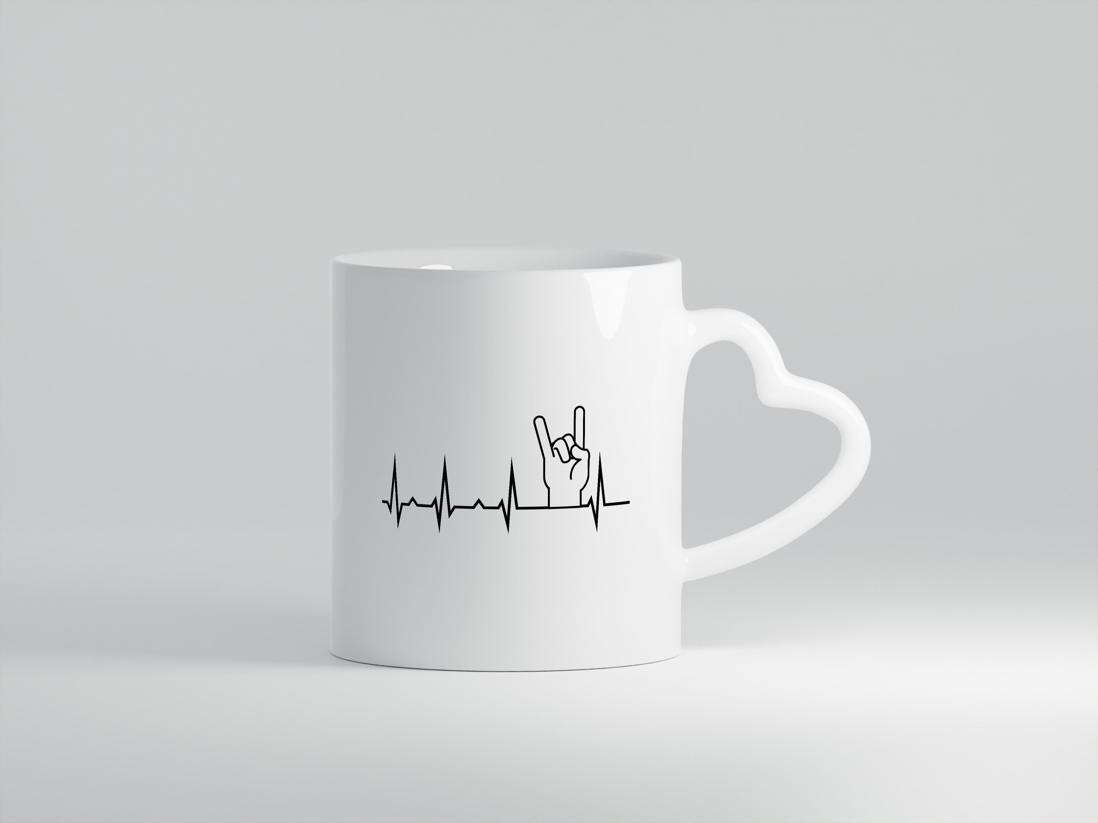 Heavy Metal Motiv | Rocker | Musiker | Rock Musik - Herzhenkel Tasse - Kaffeetasse / Geschenk / Familie