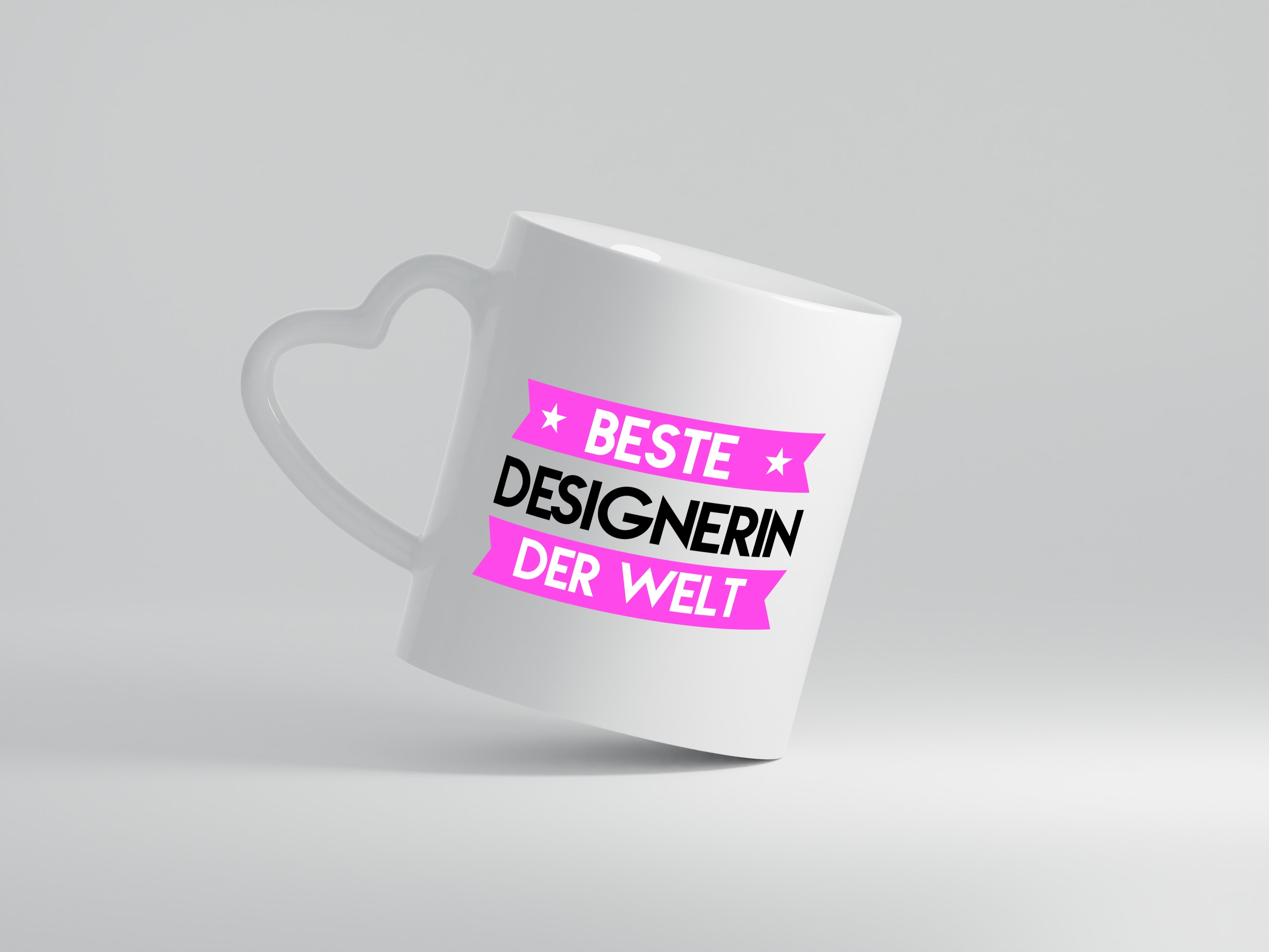 Beste Designerin | Mode - Herzhenkel Tasse - Kaffeetasse / Geschenk / Familie