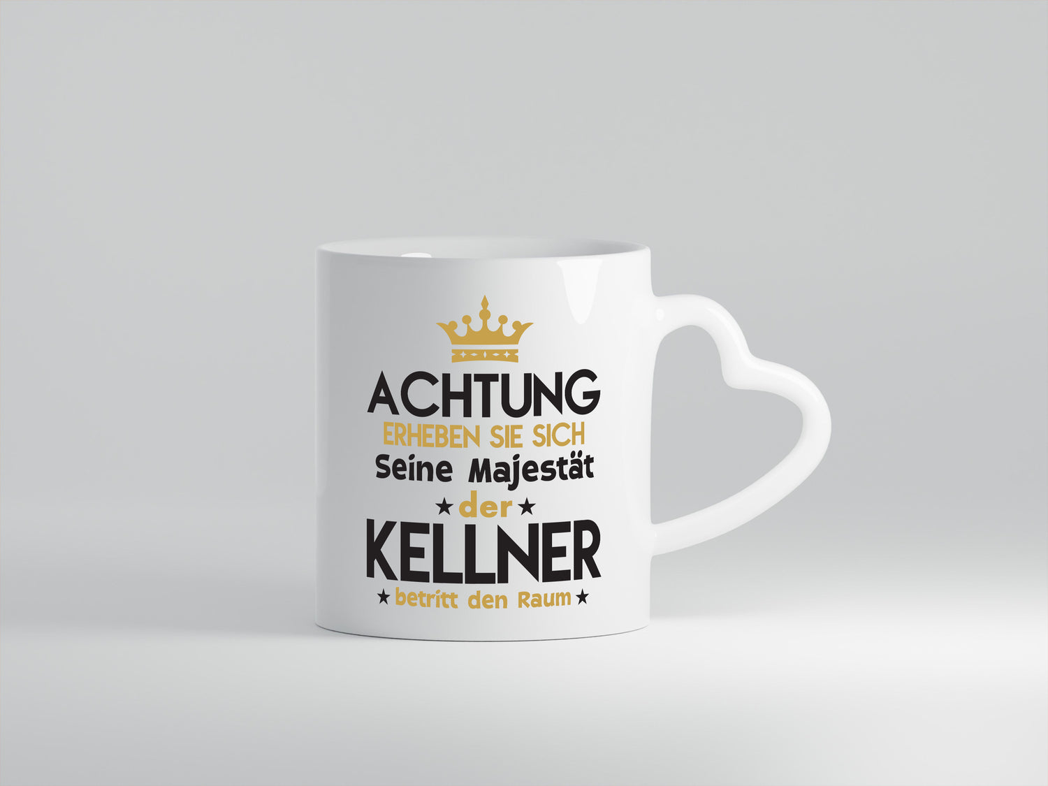 Seine Majestät Kellner | kellnern | Bedienung - Herzhenkel Tasse - Kaffeetasse / Geschenk / Familie