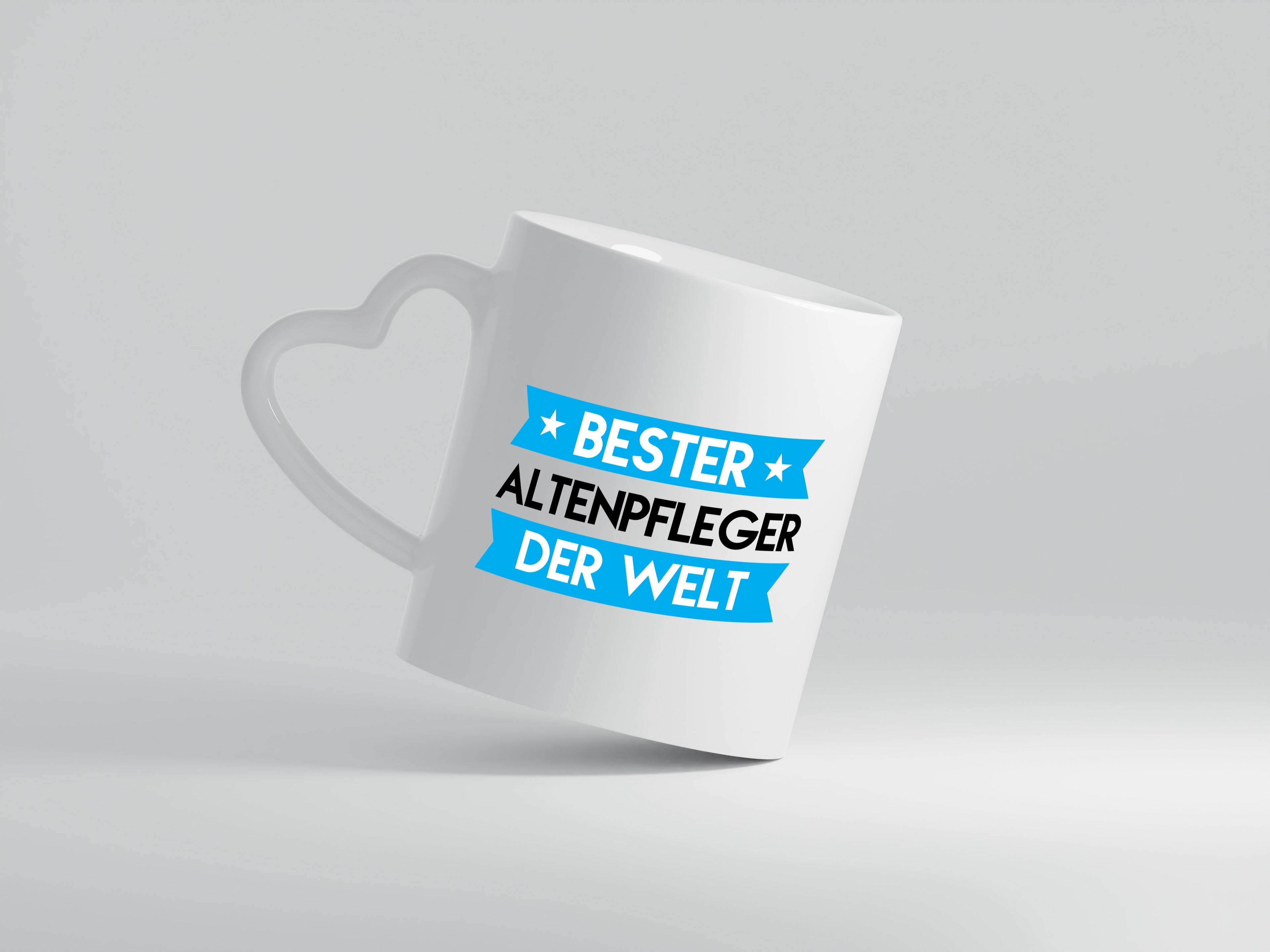 Bester Altenpfleger | Pflegepersonal | Altenheim - Herzhenkel Tasse - Kaffeetasse / Geschenk / Familie