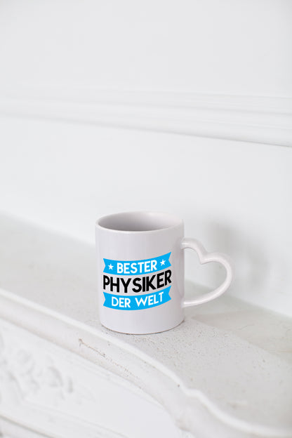 Bester Physiker | Physik - Herzhenkel Tasse - Kaffeetasse / Geschenk / Familie