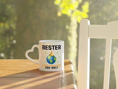 Welt Bester Sozialpädagoge | Pädagoge - Herzhenkel Tasse - Kaffeetasse / Geschenk / Familie