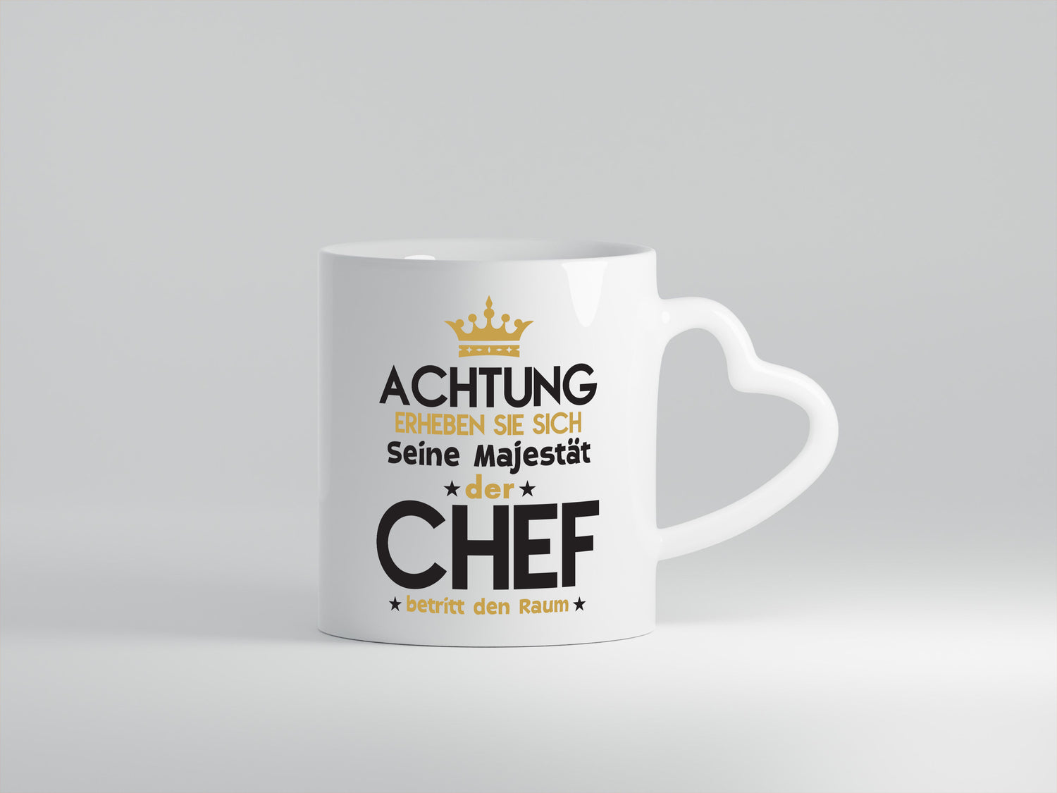 Seine Majestät Chef | Führungskraft | Vorgesetzter - Herzhenkel Tasse - Kaffeetasse / Geschenk / Familie