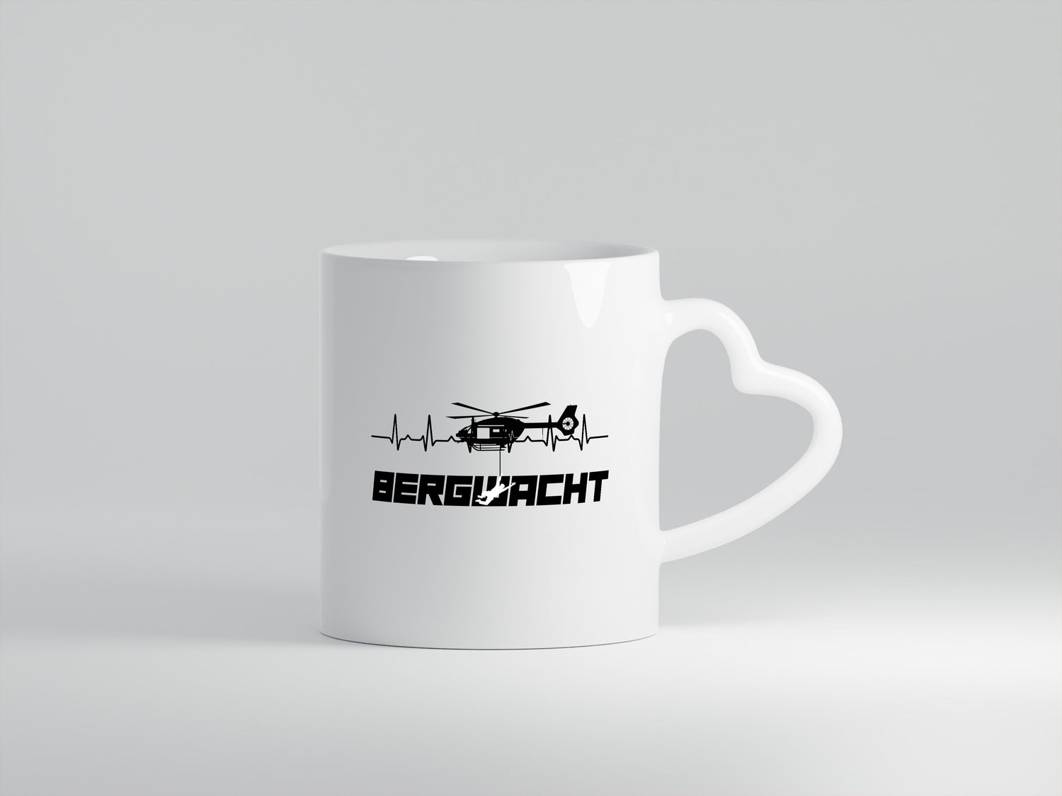 Bergwacht | Bergrettung | Hubschrauber Rettung | Alpen - Herzhenkel Tasse - Kaffeetasse / Geschenk / Familie