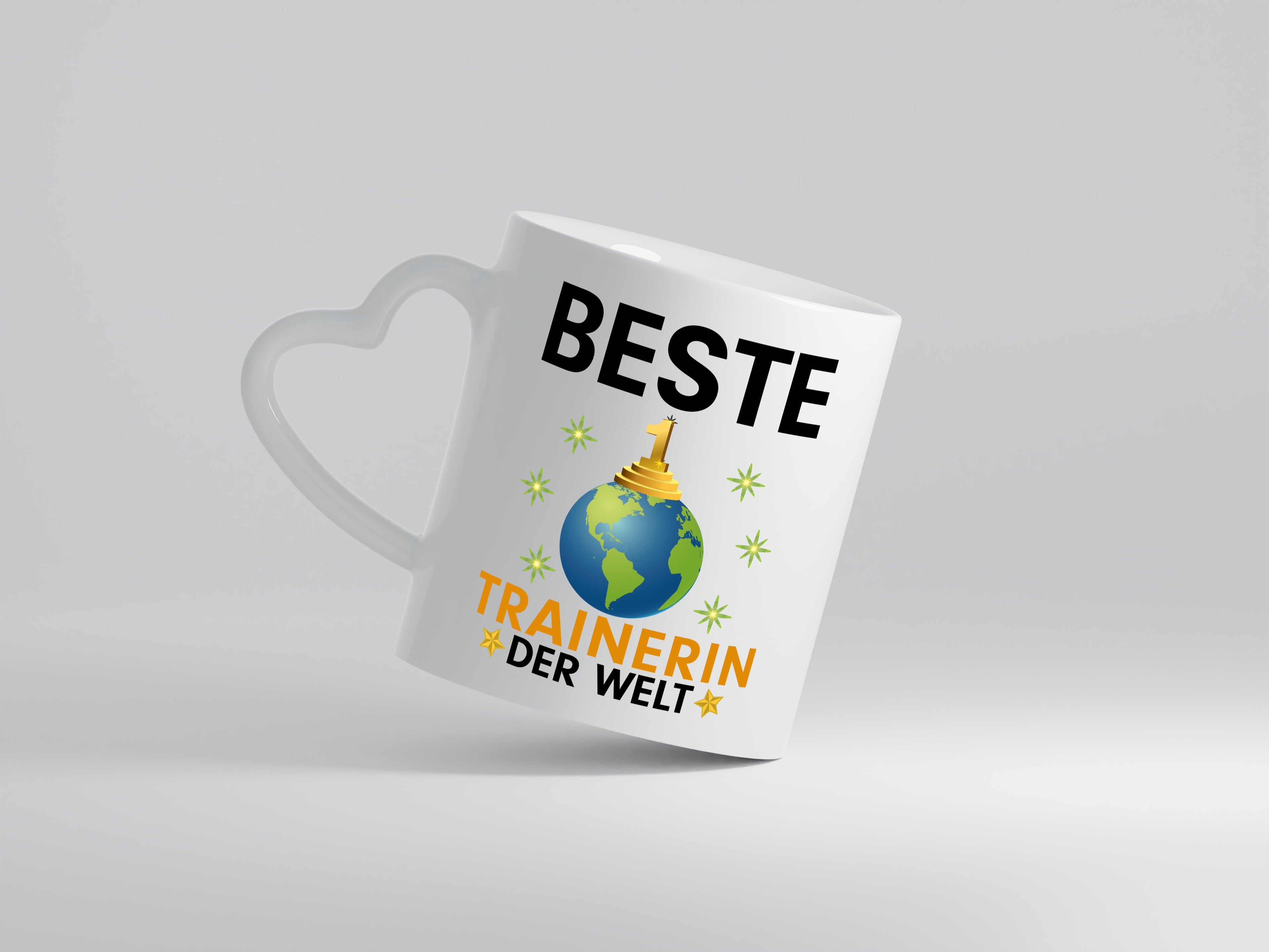 Welt Beste Trainerin | Sportverein | Humor - Herzhenkel Tasse - Kaffeetasse / Geschenk / Familie