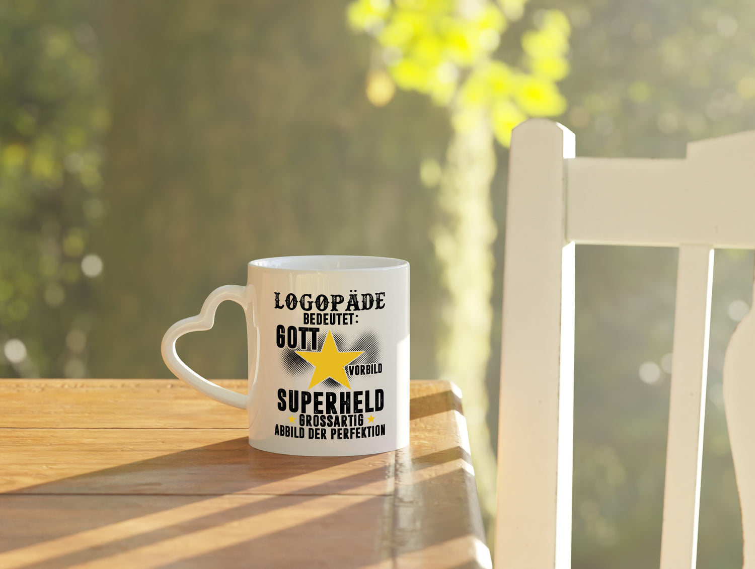 Bedeutung von Logopäde | Sprachtherapie - Herzhenkel Tasse - Kaffeetasse / Geschenk / Familie