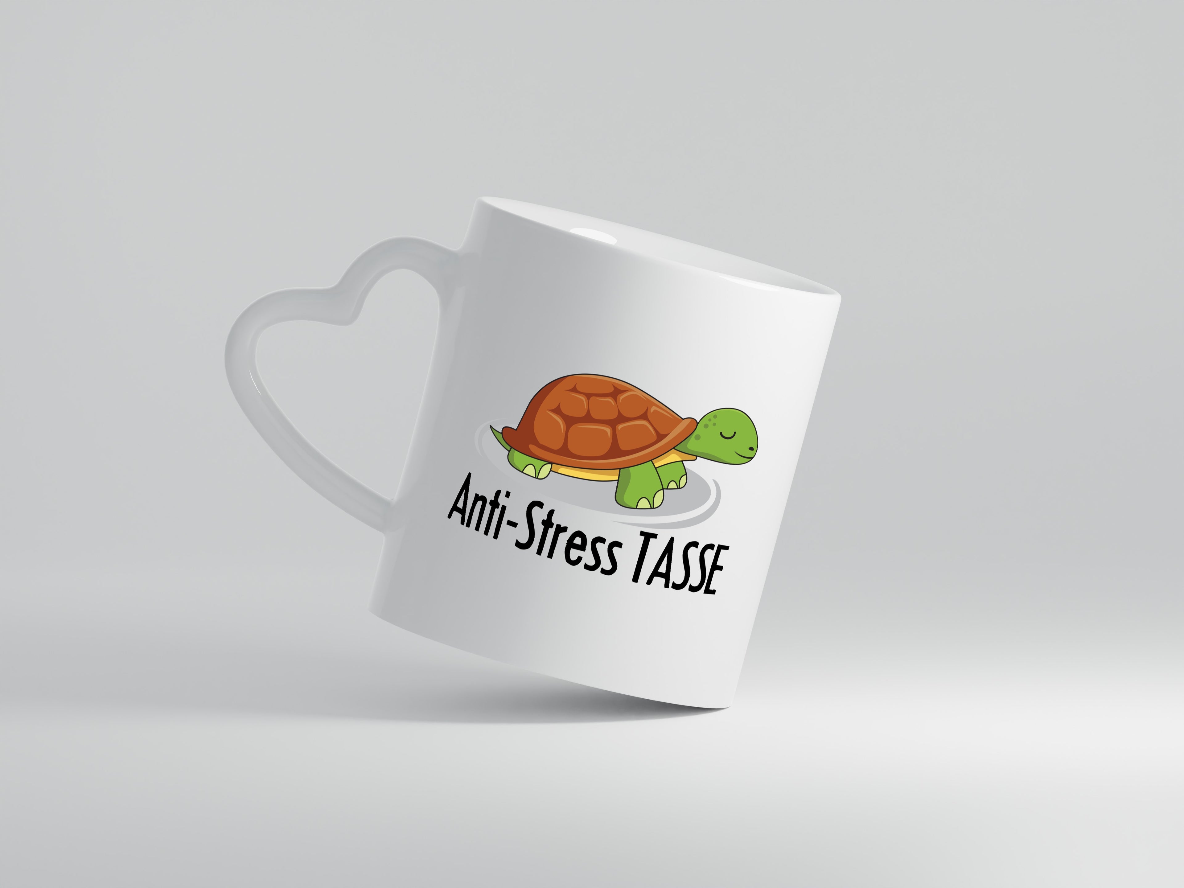 Anti Stress Schildkröte - Herzhenkel Tasse - Kaffeetasse / Geschenk / Familie