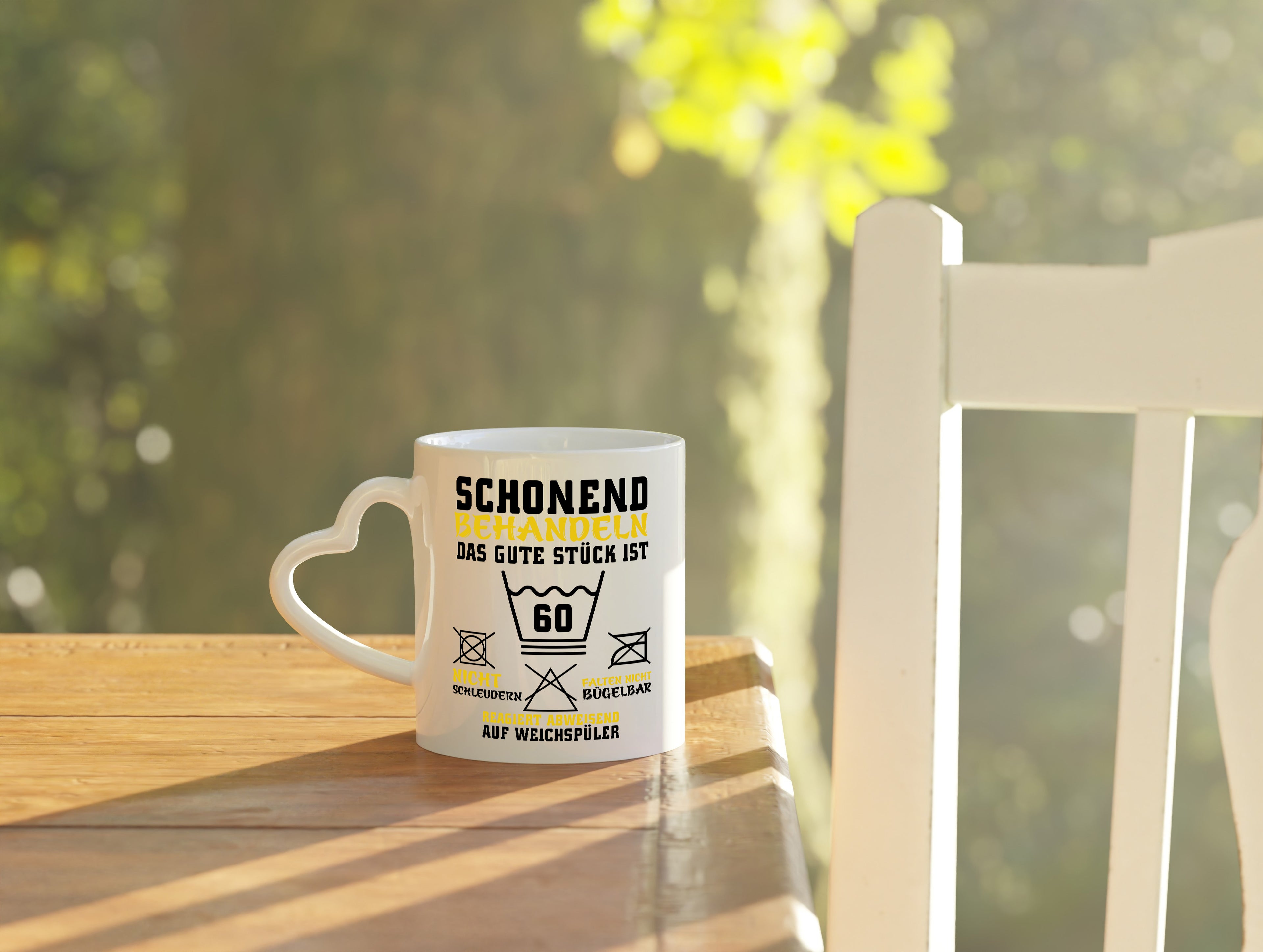 Schonen behandeln Wunschalter - Herzhenkel Tasse - Kaffeetasse / Geschenk / Familie