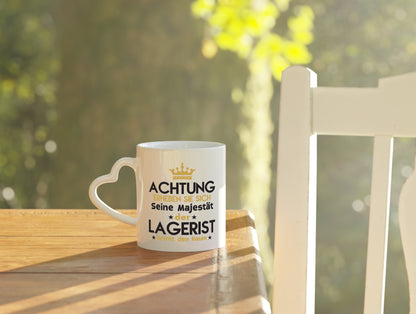 Seine Majestät Lagerist | Lageristen | Lager Arbeiter - Herzhenkel Tasse - Kaffeetasse / Geschenk / Familie