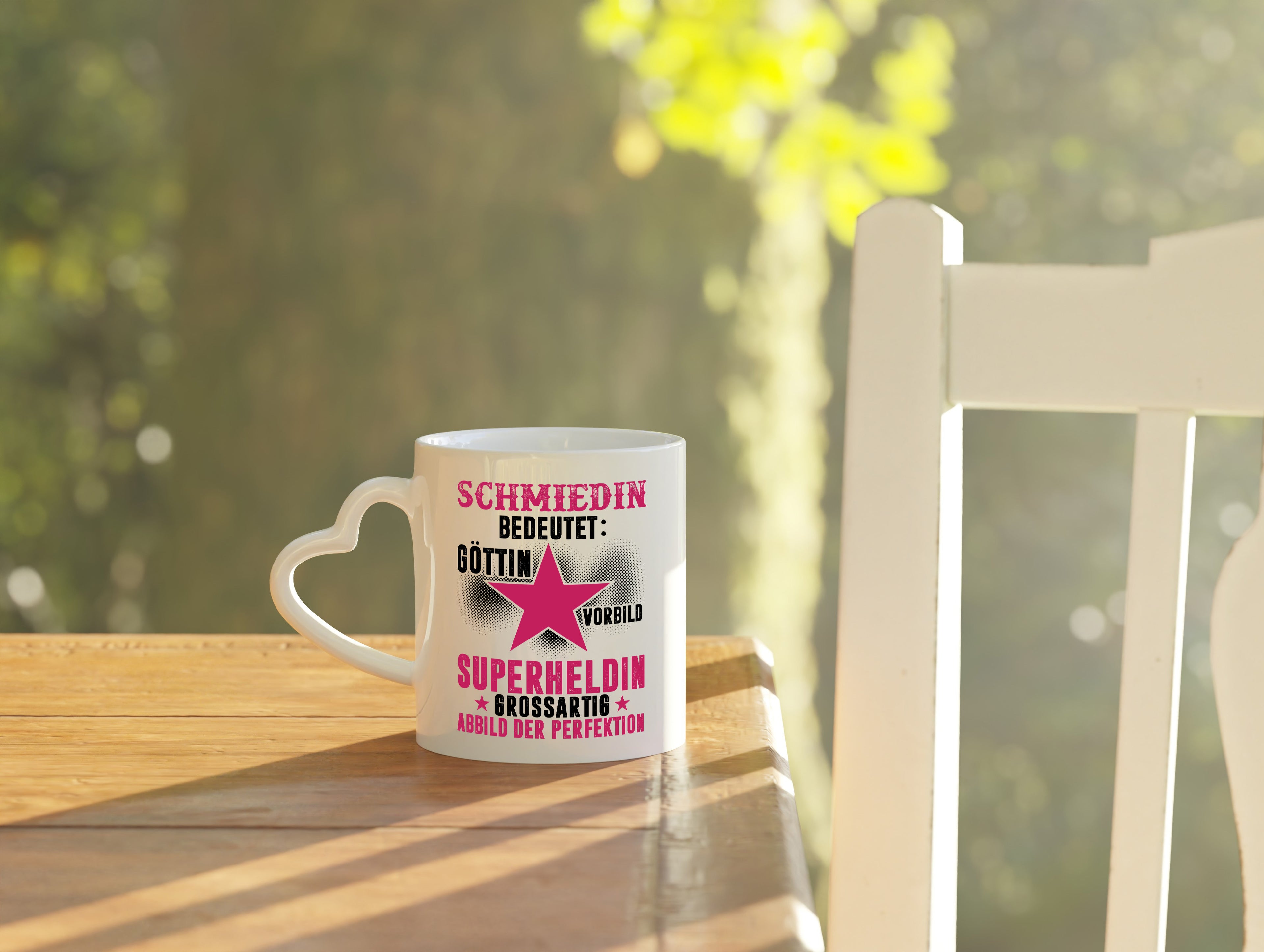 Bedeutung von Schmiedin | Schmied | Beruf Schmiederei - Herzhenkel Tasse - Kaffeetasse / Geschenk / Familie