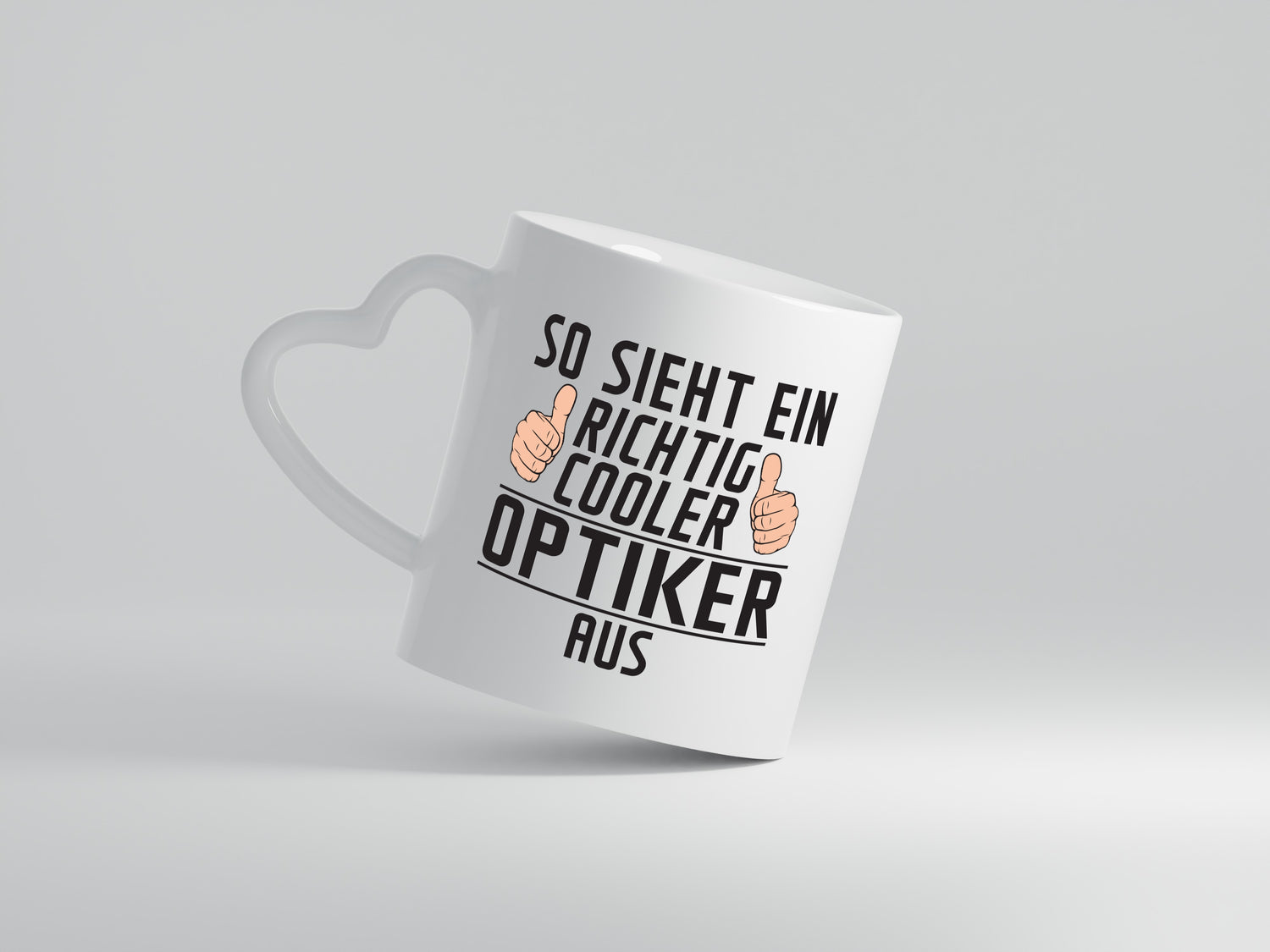 Richtig Cooler Optiker | Augenoptiker - Herzhenkel Tasse - Kaffeetasse / Geschenk / Familie