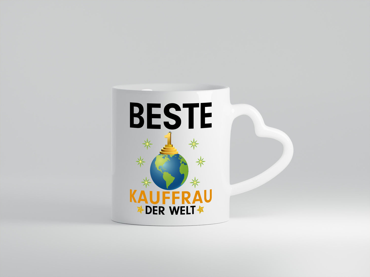 Welt Beste Kauffrau | Kauffrauen - Herzhenkel Tasse - Kaffeetasse / Geschenk / Familie