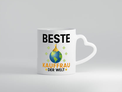 Welt Beste Kauffrau | Kauffrauen - Herzhenkel Tasse - Kaffeetasse / Geschenk / Familie