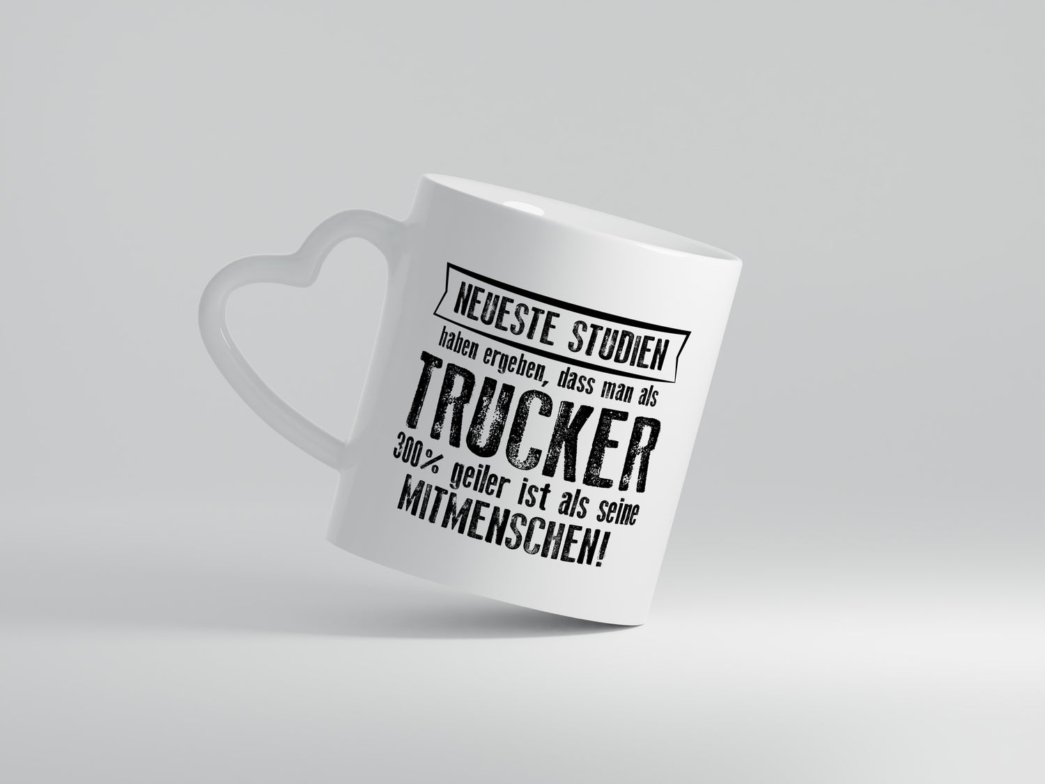 Neuste Studien: Trucker | LKW Fahrer | Beruf - Herzhenkel Tasse - Kaffeetasse / Geschenk / Familie