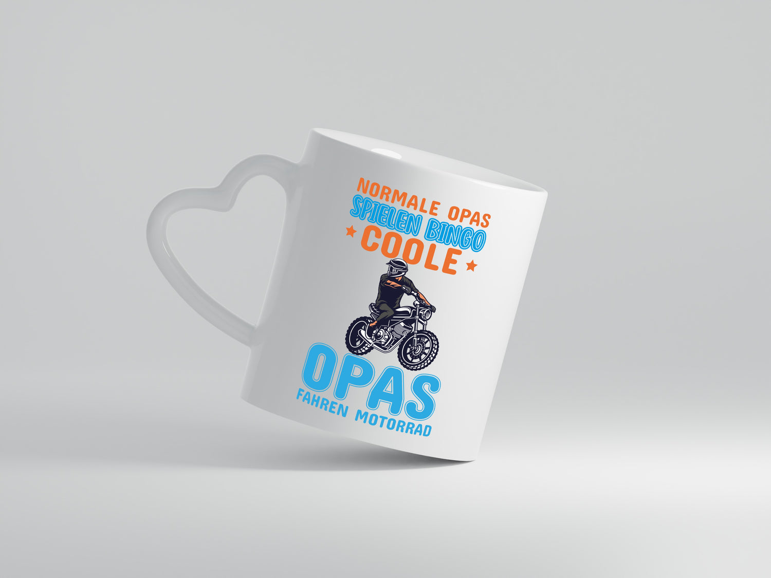 Coole Opas fahren Motorrad | Spruch Tasse | Großvater - Herzhenkel Tasse - Kaffeetasse / Geschenk / Familie