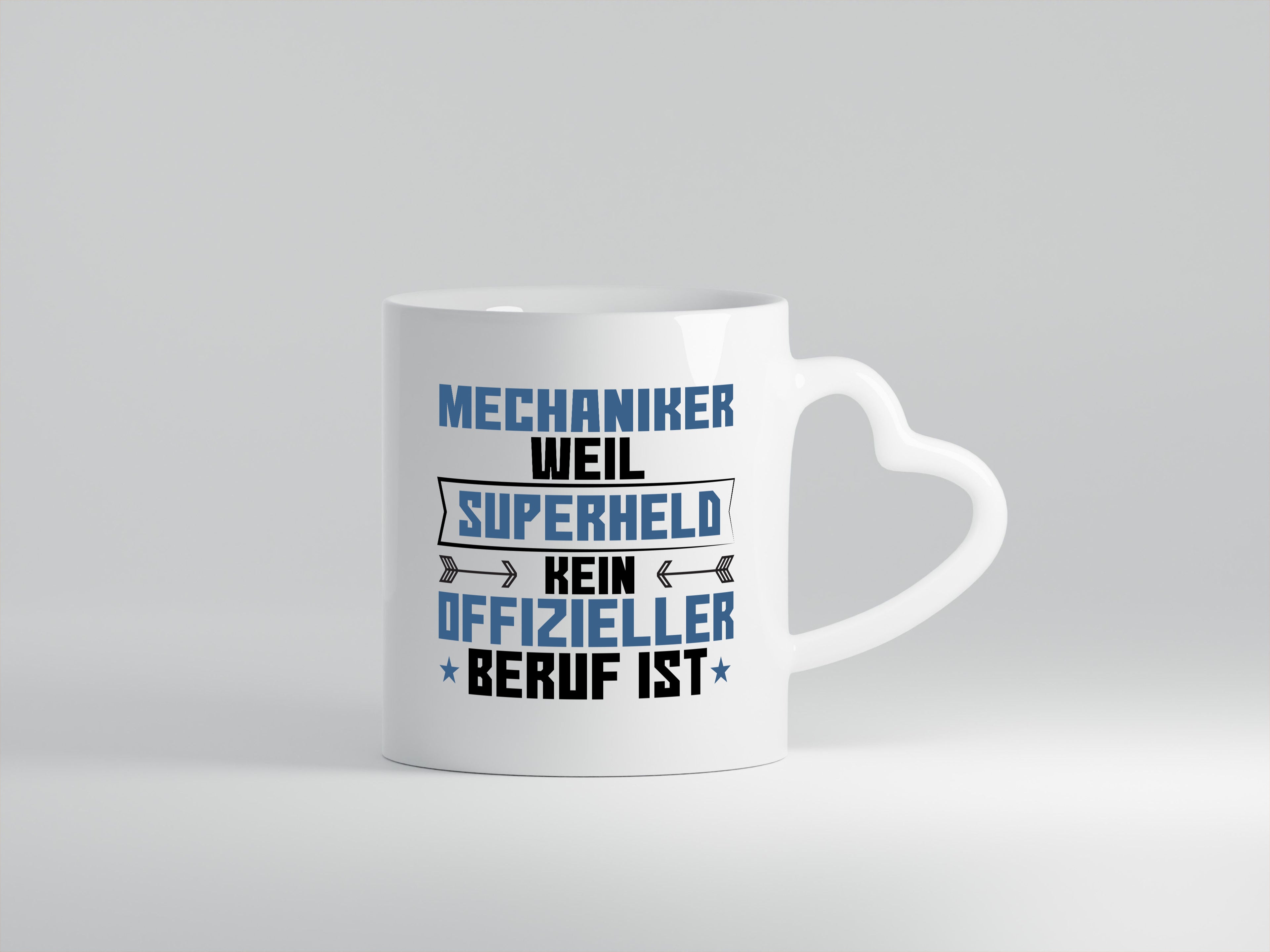 Superheld Mechaniker | KFZ | Werkstatt - Herzhenkel Tasse - Kaffeetasse / Geschenk / Familie