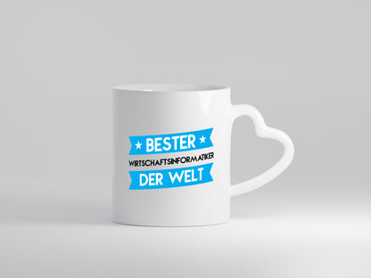 Bester Wirtschaftsinformatiker | Wirtschaft | Informatik - Herzhenkel Tasse - Kaffeetasse / Geschenk / Familie