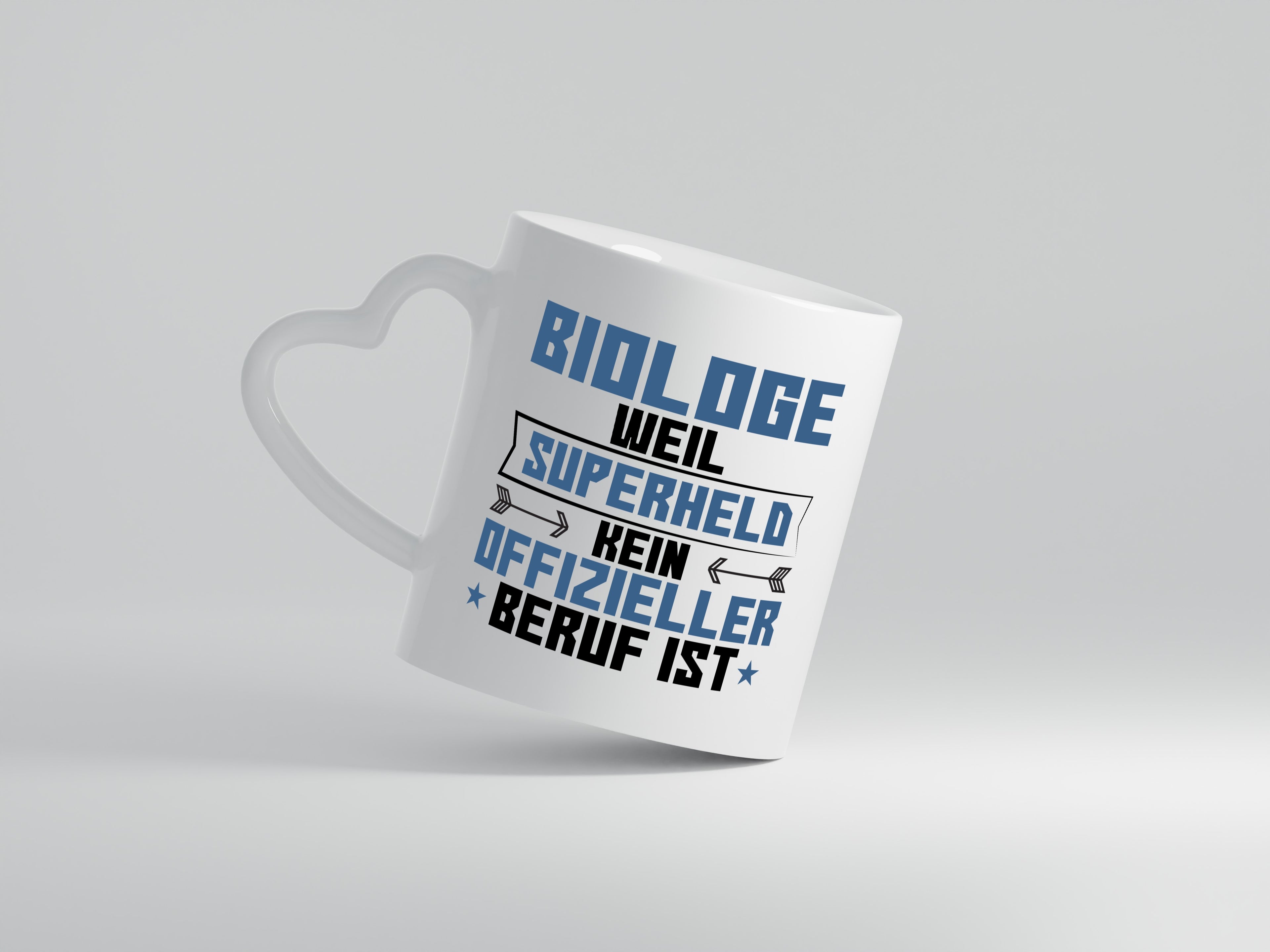 Superheld Biologe | Biologie | Naturforscher - Herzhenkel Tasse - Kaffeetasse / Geschenk / Familie