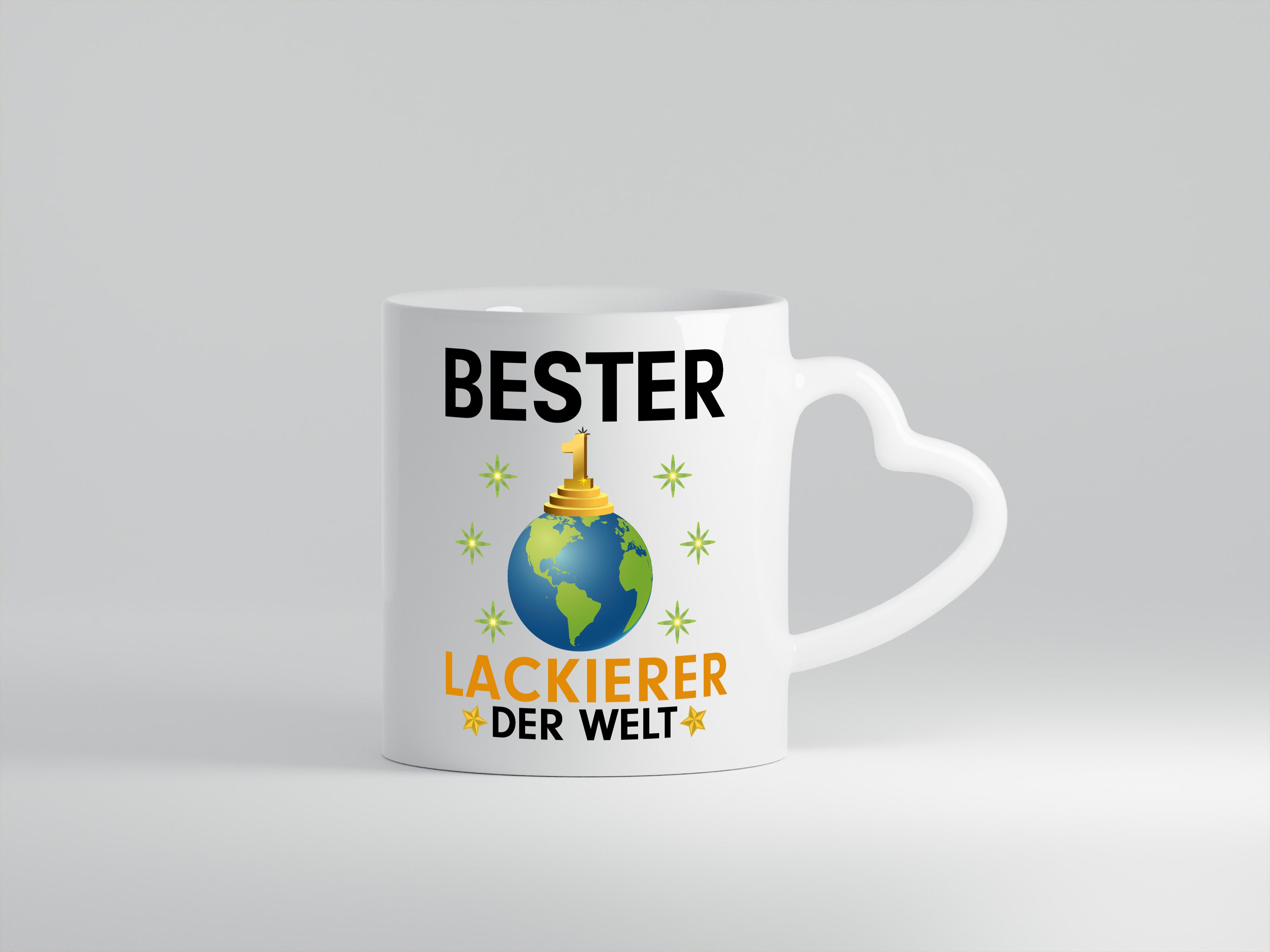 Welt Bester Lackierer | Definition lackieren - Herzhenkel Tasse - Kaffeetasse / Geschenk / Familie