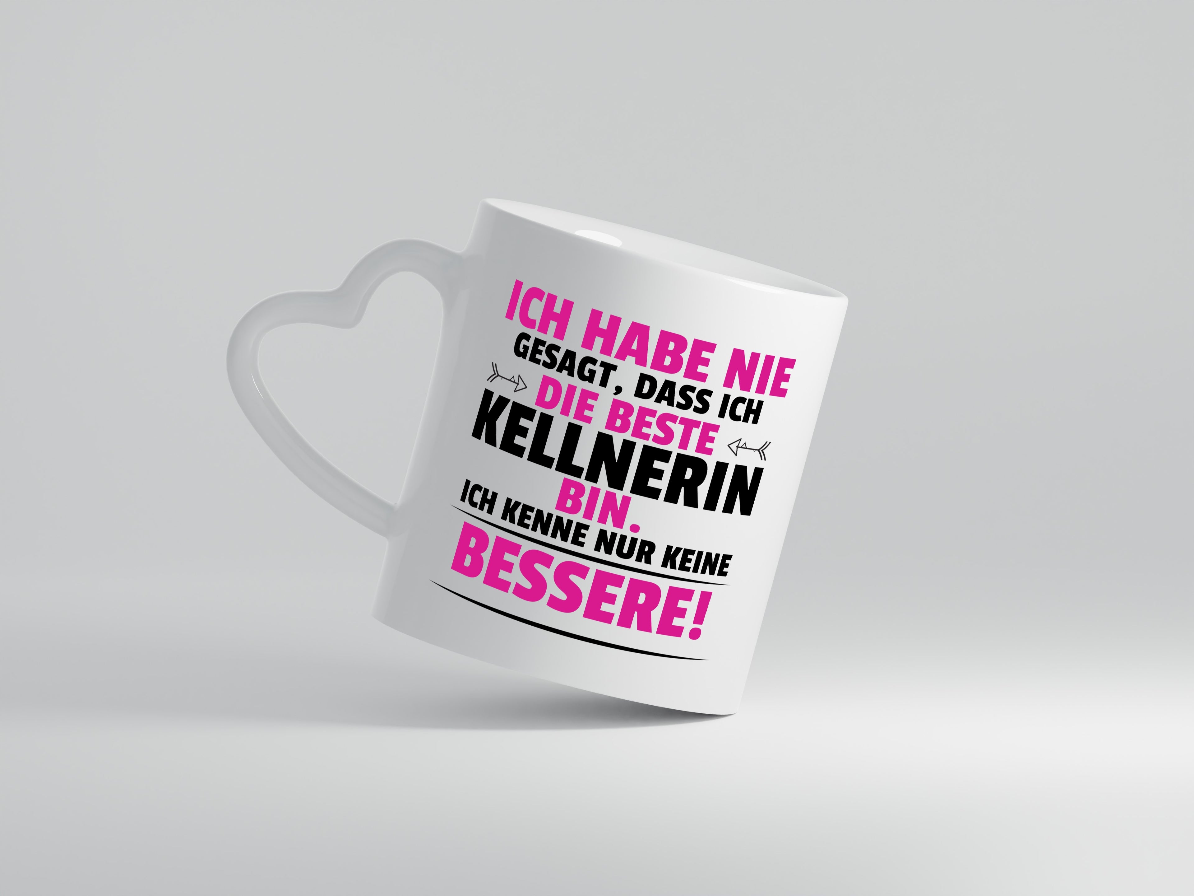 Die Beste Kellnerin | Beruf kellnern | Bedienung - Herzhenkel Tasse - Kaffeetasse / Geschenk / Familie