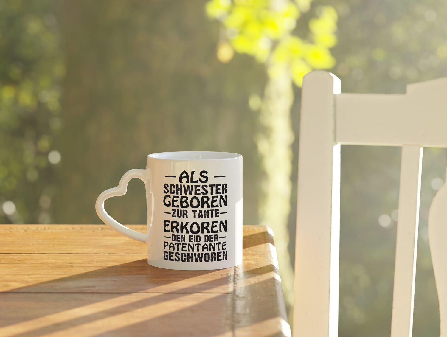 Eid der Patentante | Tante Tasse | Schwester Humor - Herzhenkel Tasse - Kaffeetasse / Geschenk / Familie