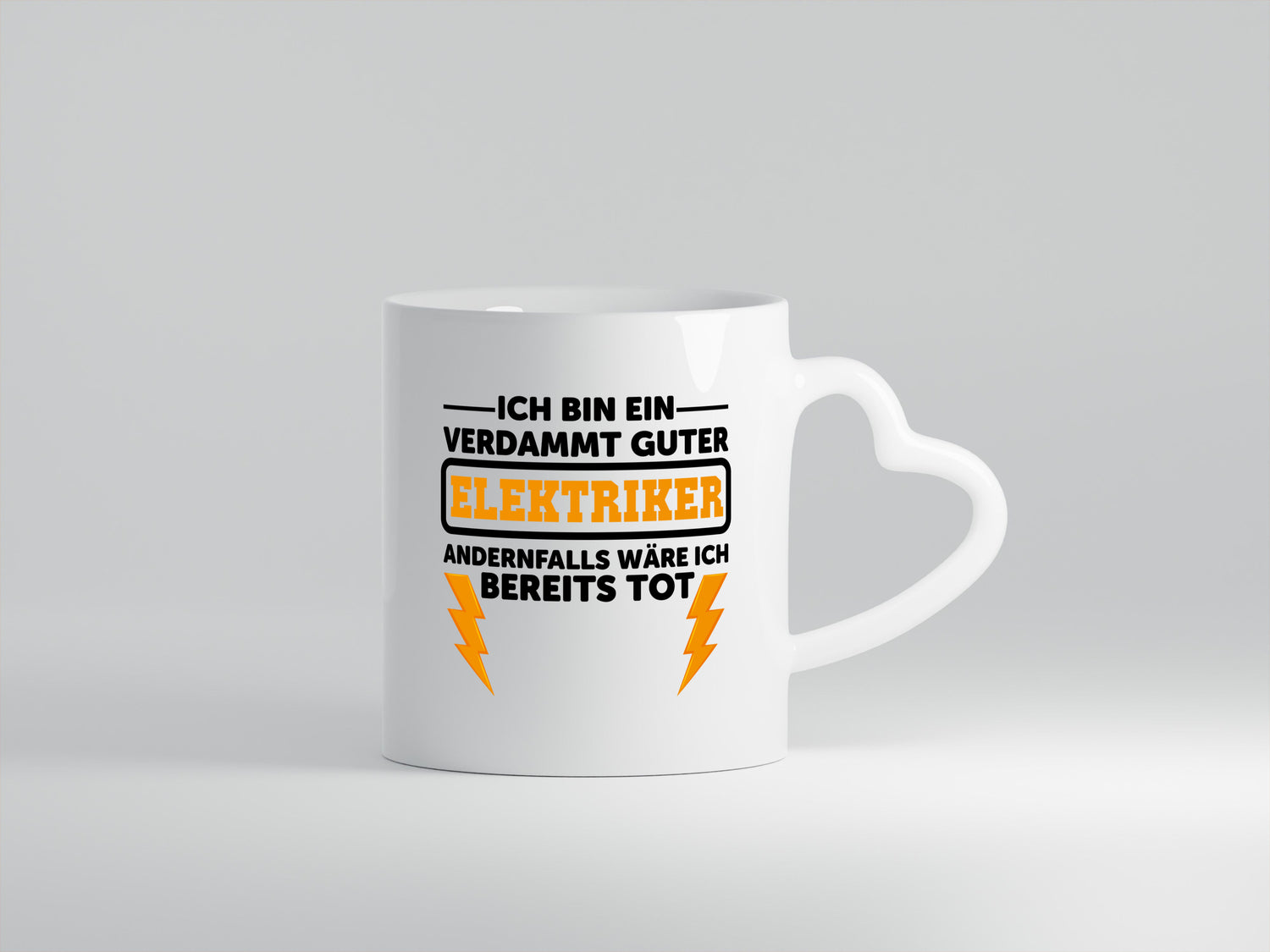 Verdammt guter Elektriker | Beruf Tasse | Arbeitswelt - Herzhenkel Tasse - Kaffeetasse / Geschenk / Familie