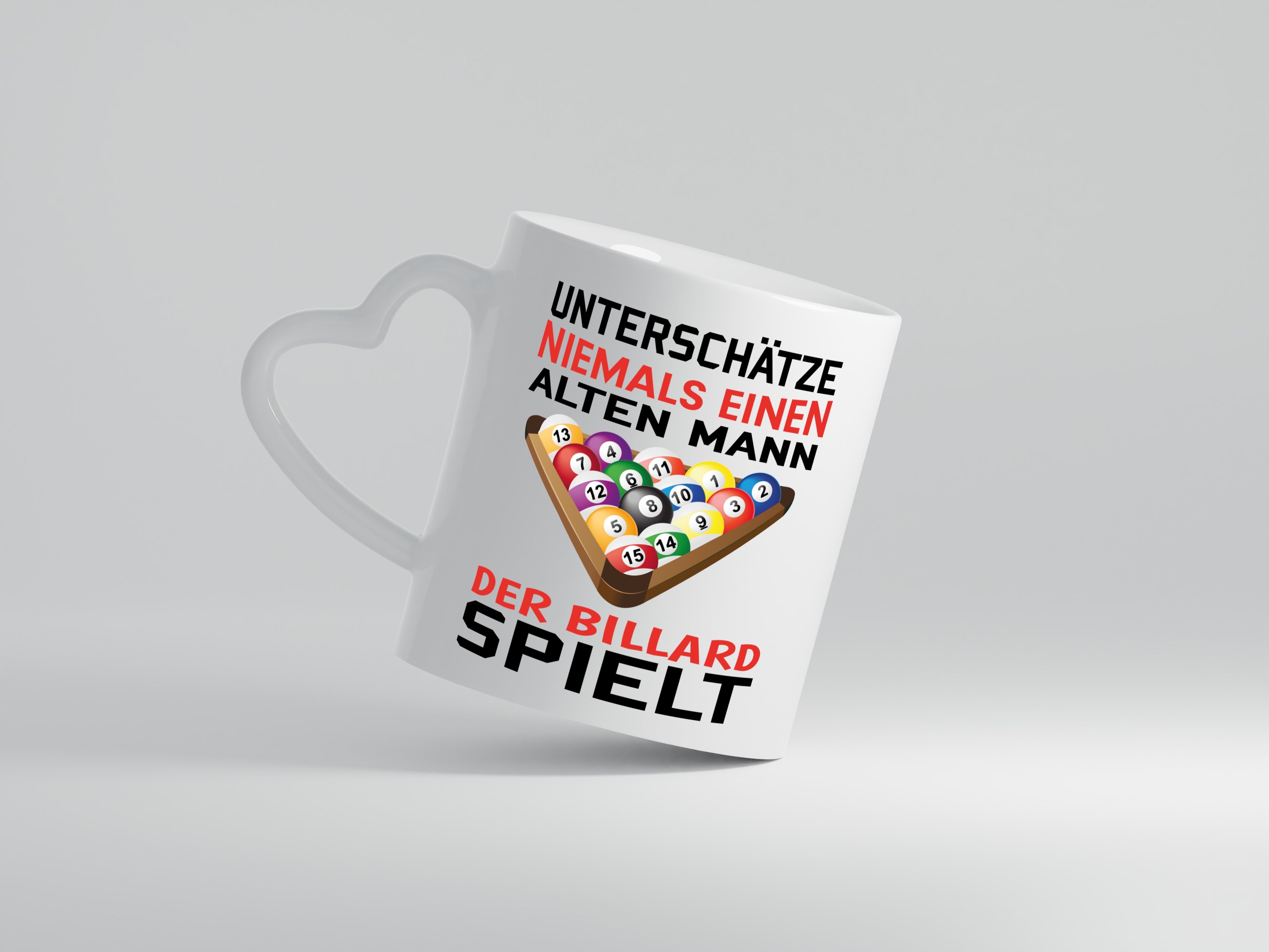 Billardspieler Humor | Männer Tasse | Billard spielen - Herzhenkel Tasse - Kaffeetasse / Geschenk / Familie