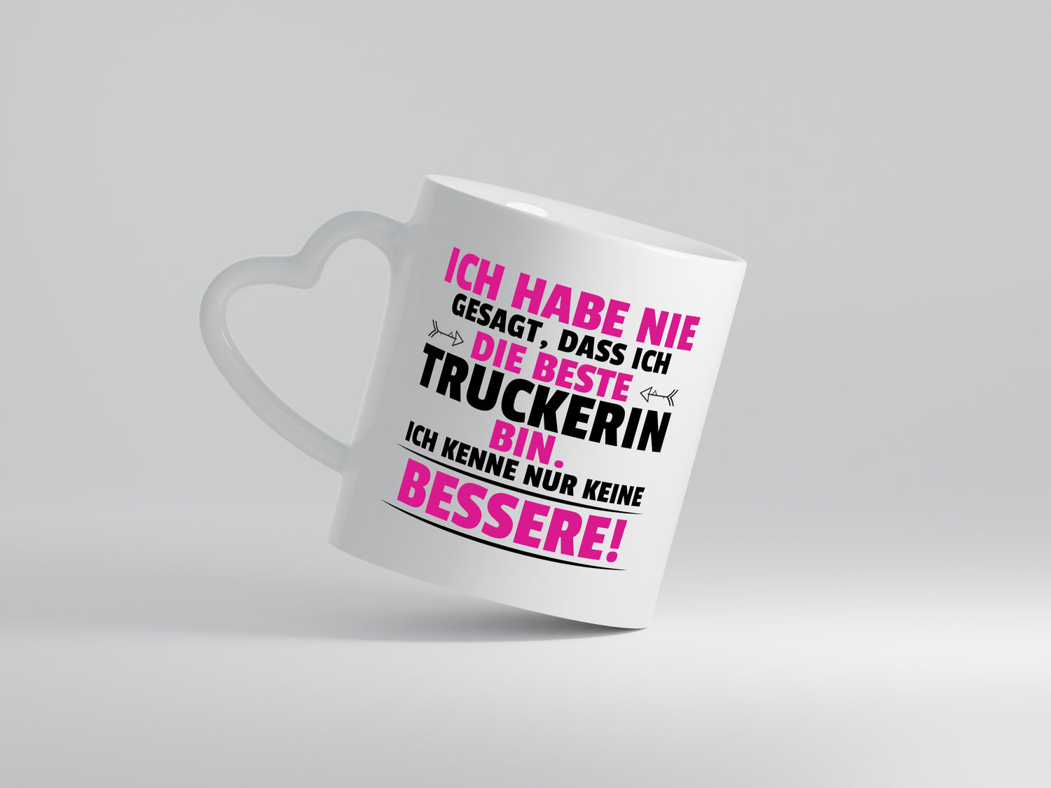 Die Beste Truckerin | LKW Fahrerin - Herzhenkel Tasse - Kaffeetasse / Geschenk / Familie