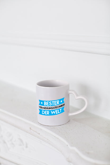 Bester Vermessungstechniker | Techniker - Herzhenkel Tasse - Kaffeetasse / Geschenk / Familie