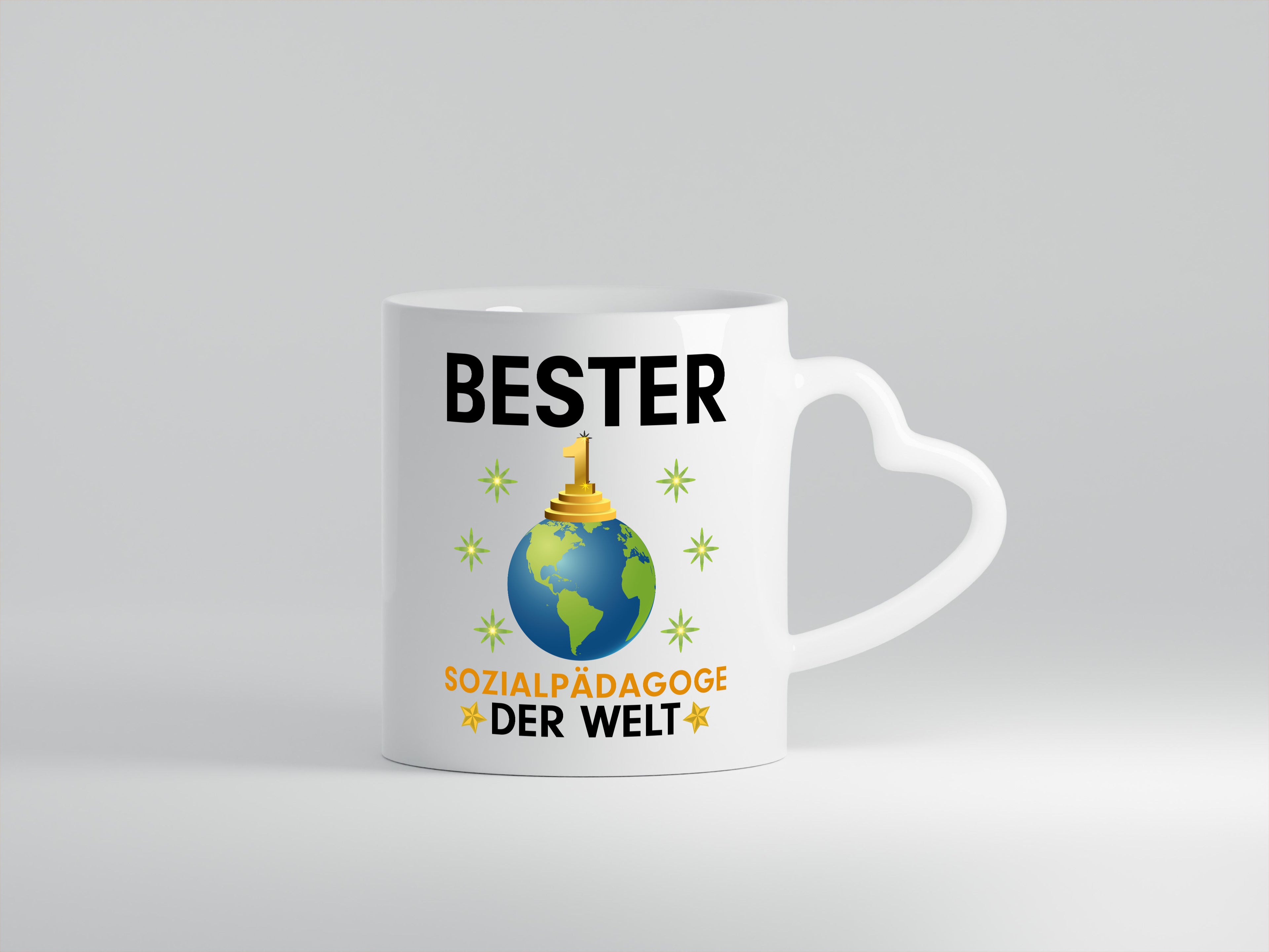 Welt Bester Sozialpädagoge | Pädagoge - Herzhenkel Tasse - Kaffeetasse / Geschenk / Familie